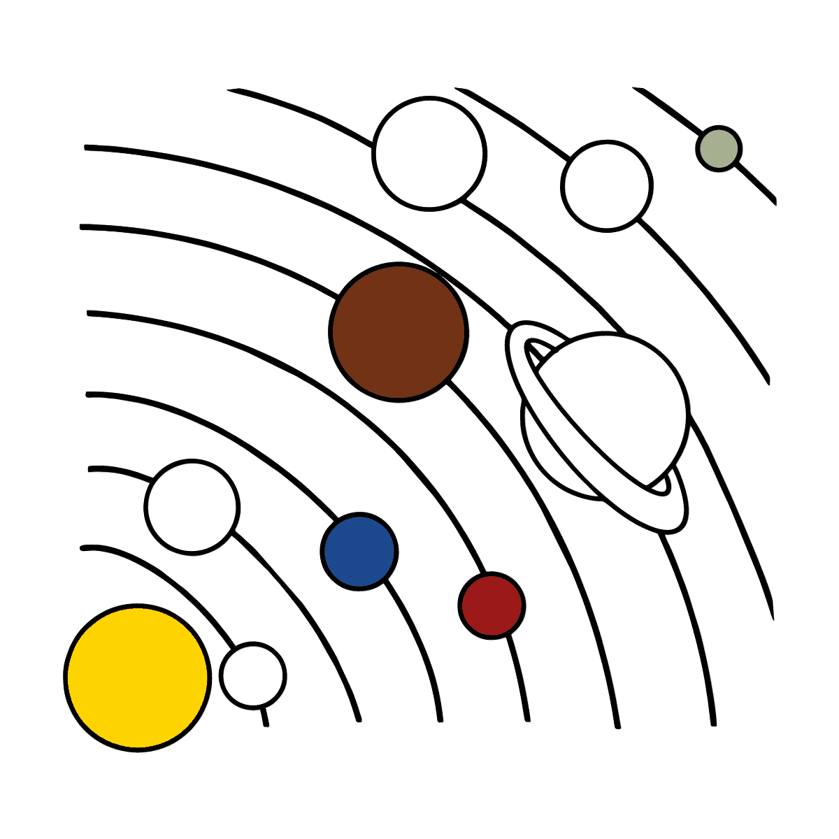 Moon simple solar system Royalty Free Vector Image
