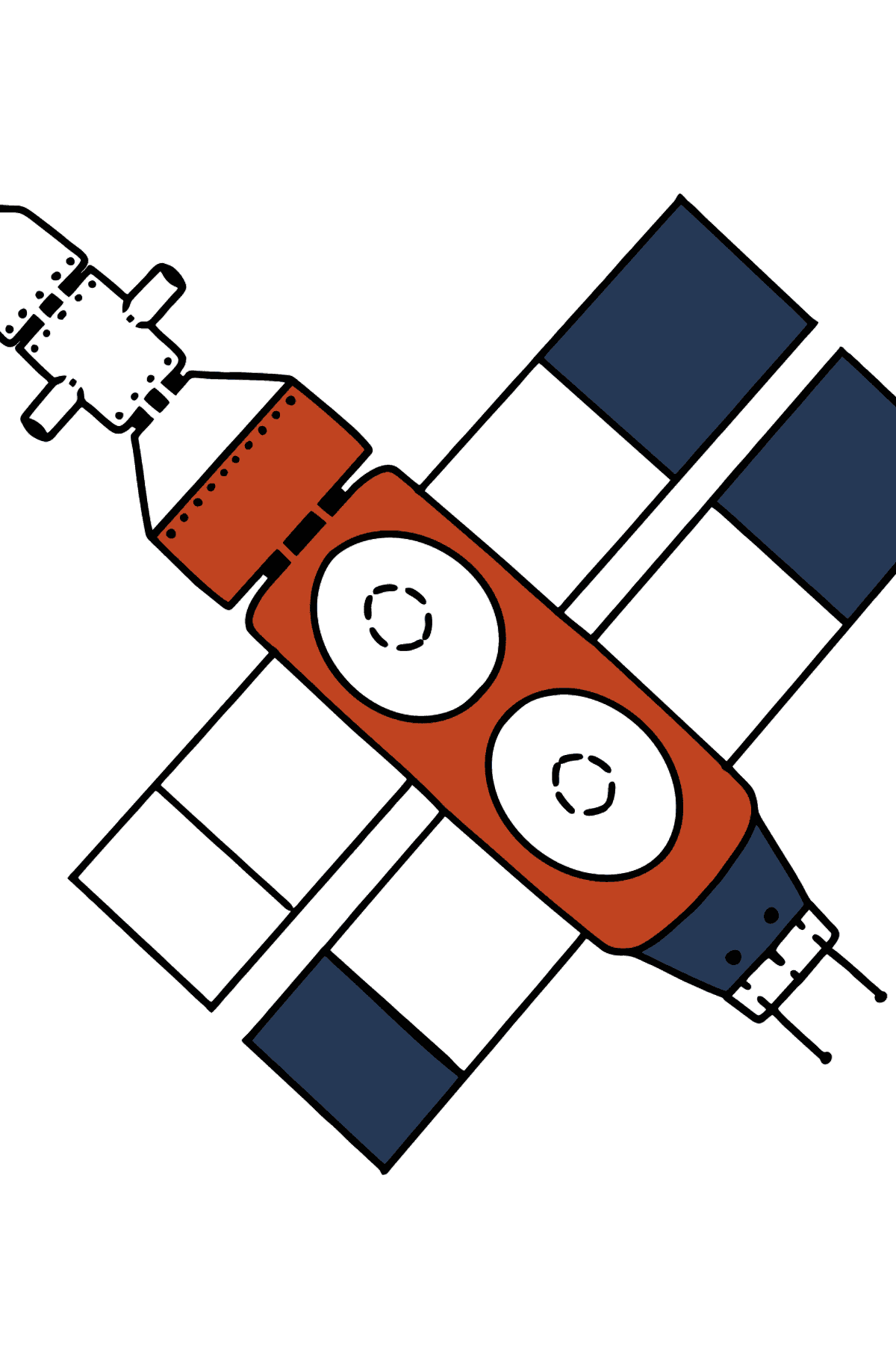 Tegning til farvning rumskib - Tegninger til farvelægning for børn