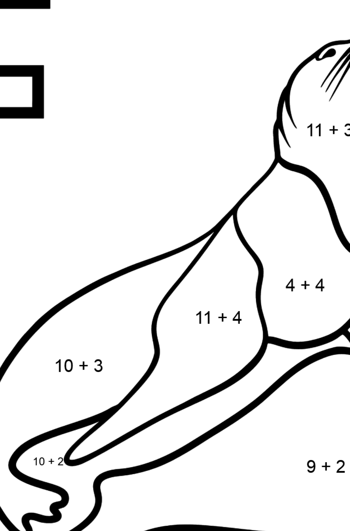 Spanish Letter F coloring pages - FOCA - Math Coloring - Addition for Kids