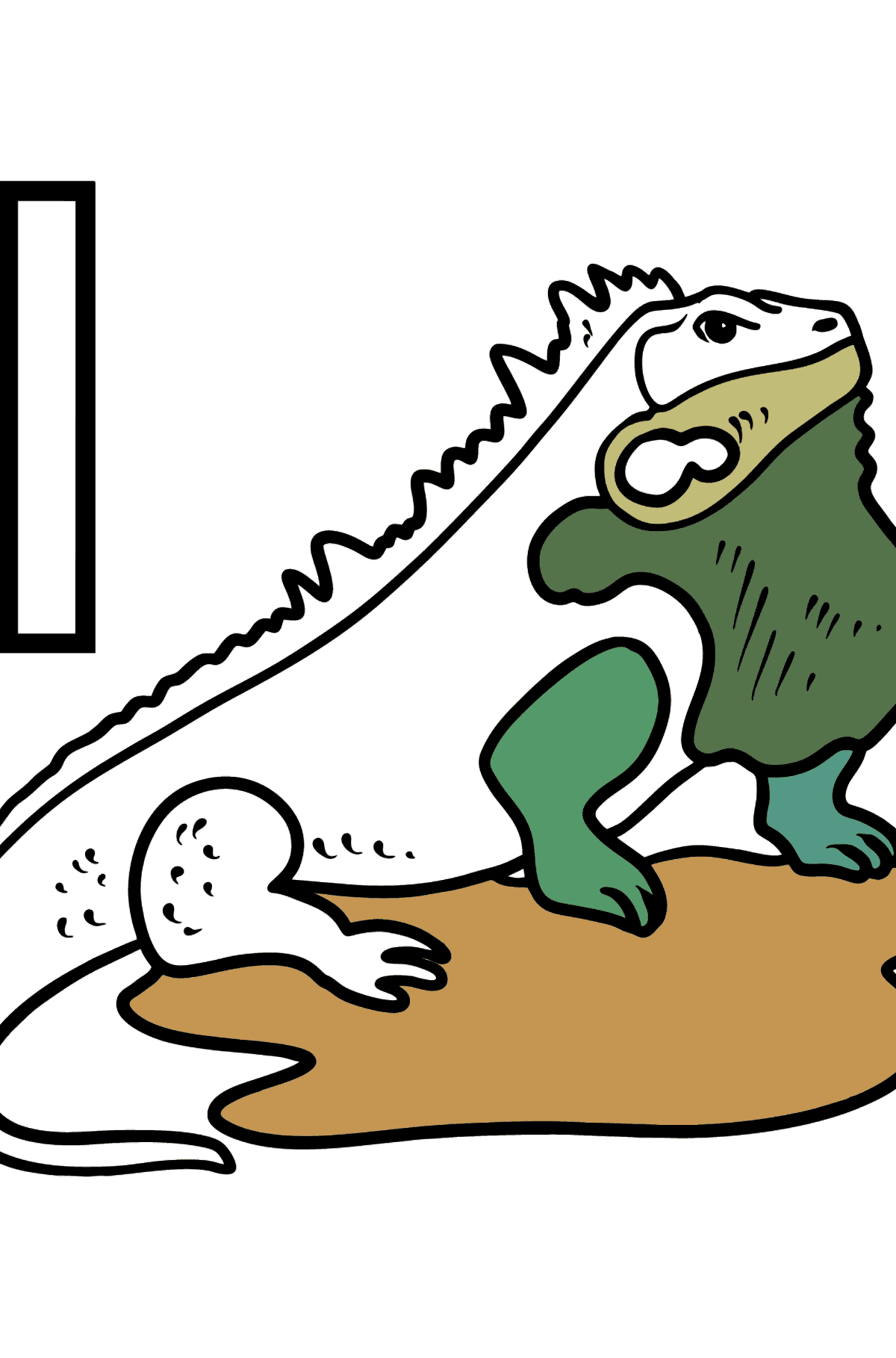 Spanish Letter I coloring pages - IGUANA - Coloring Pages for Kids