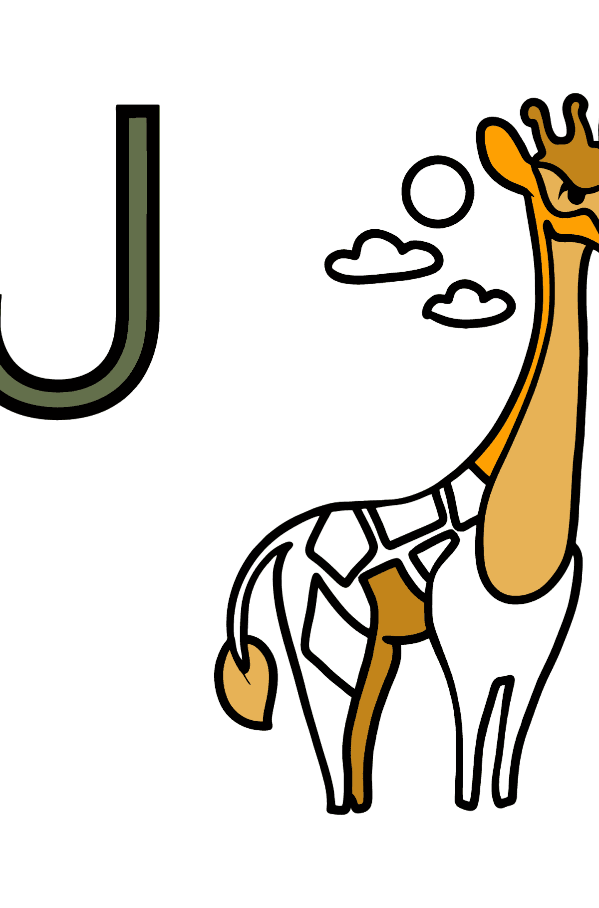 Spanish Letter J coloring pages - JIRAFA - Coloring Pages for Kids
