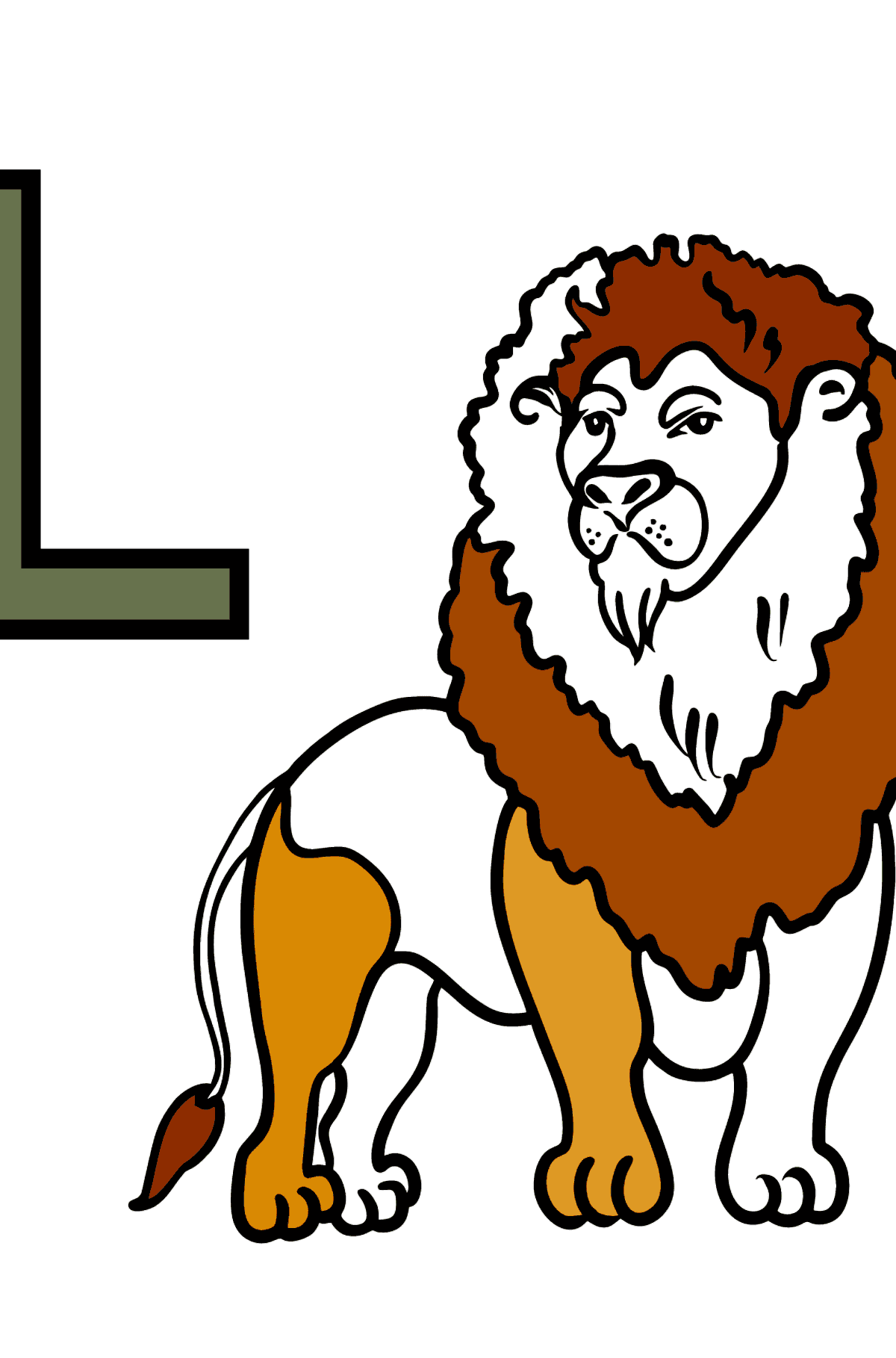 Spanish Letter L coloring pages - LEON - Coloring Pages for Kids