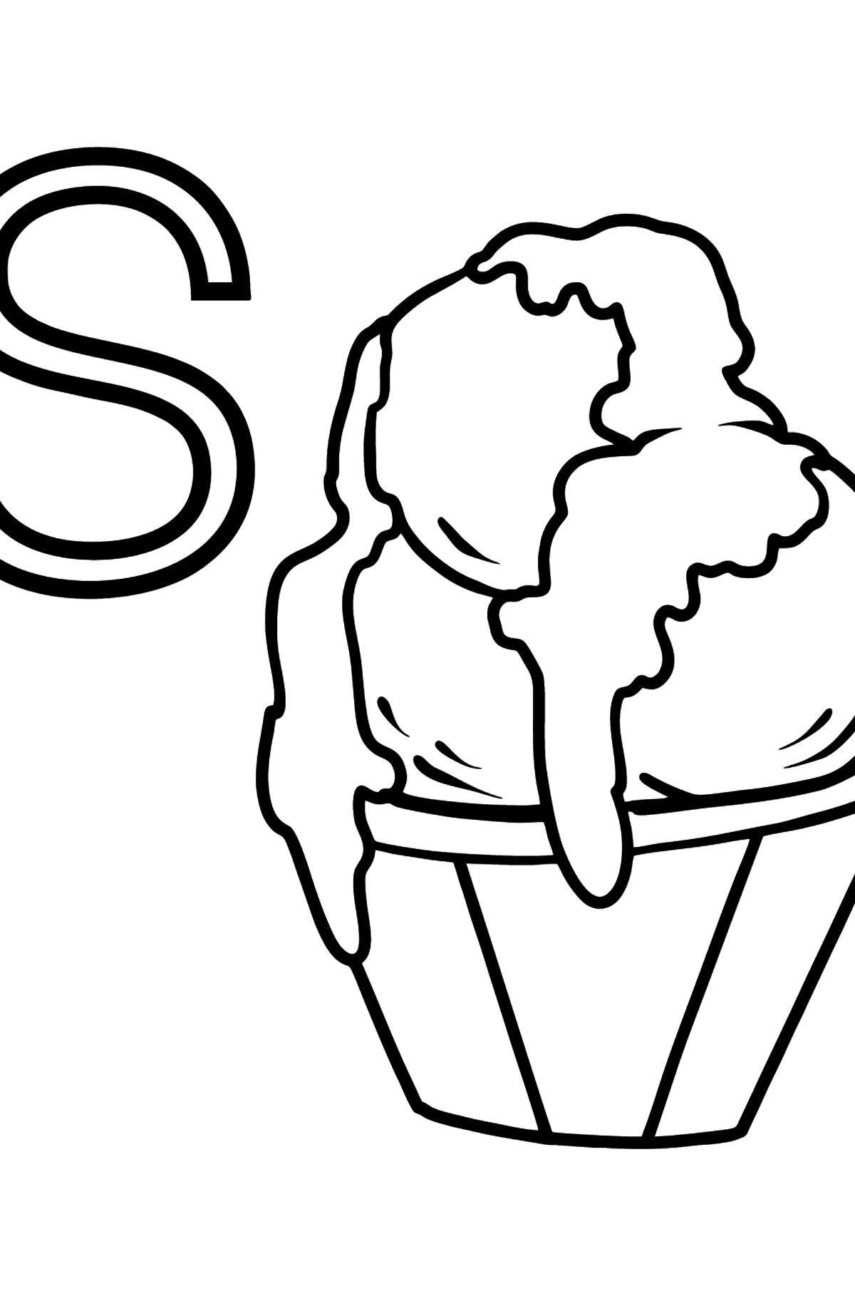 Spanish Letter S coloring pages - SORBETE - Coloring Pages for Kids
