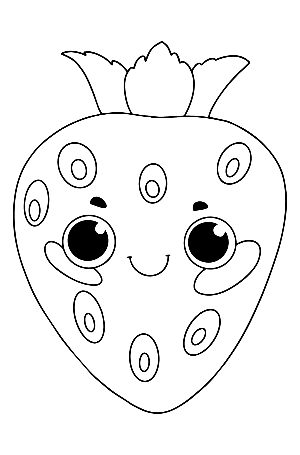 Cute strawberry сoloring page - Coloring Pages for Kids