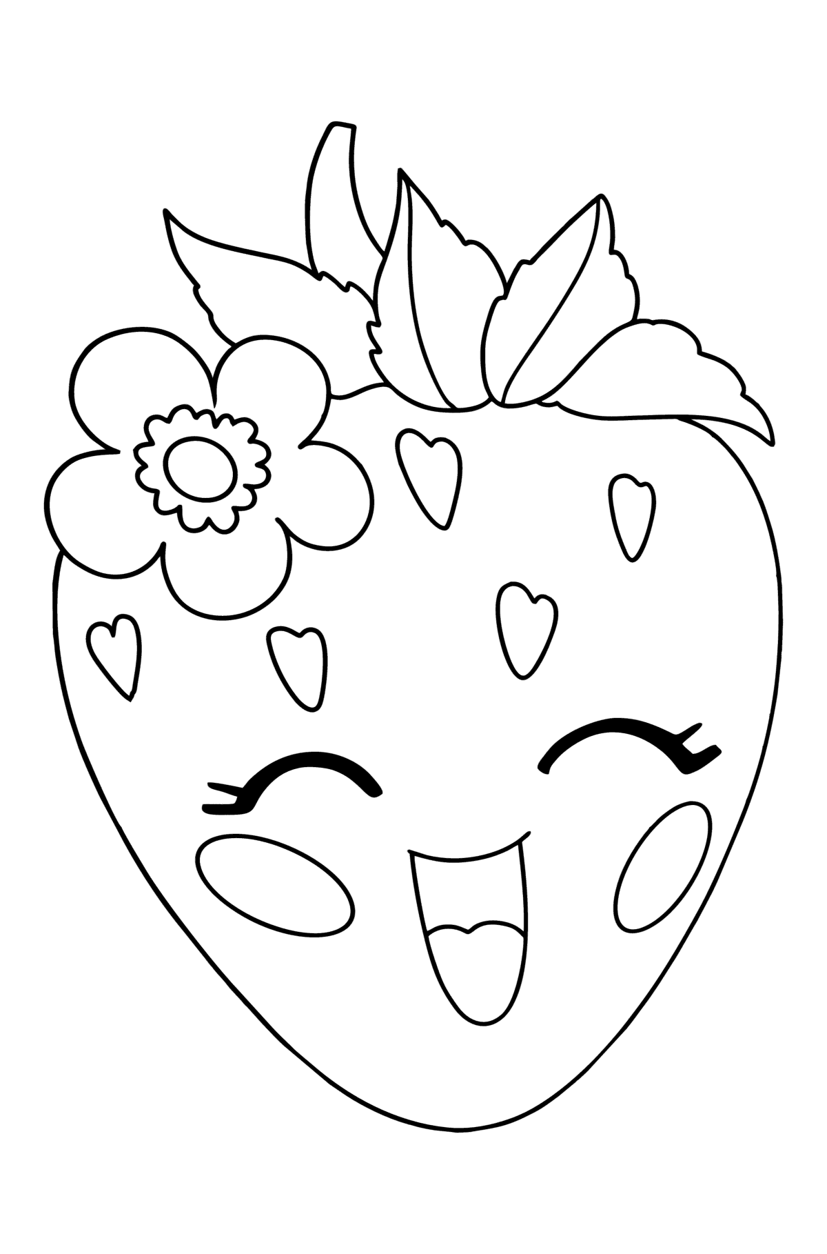 Merry strawberry сoloring page - Coloring Pages for Kids