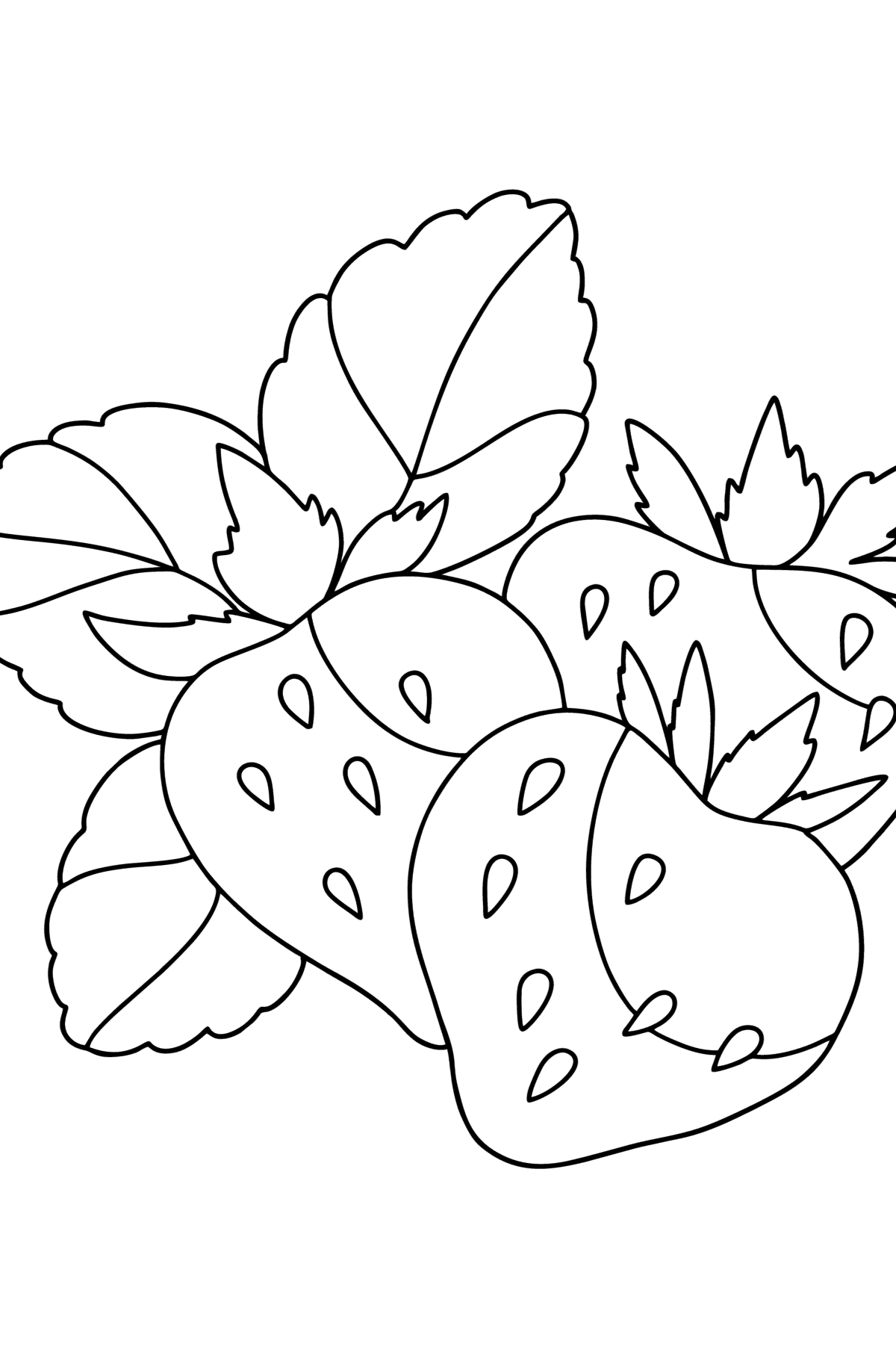 Ripe strawberries сoloring page - Coloring Pages for Kids