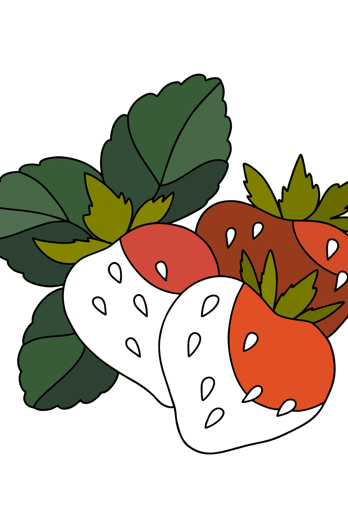 Dibujo Fresas maduras para colorear - Dibujos para Colorear para Niños