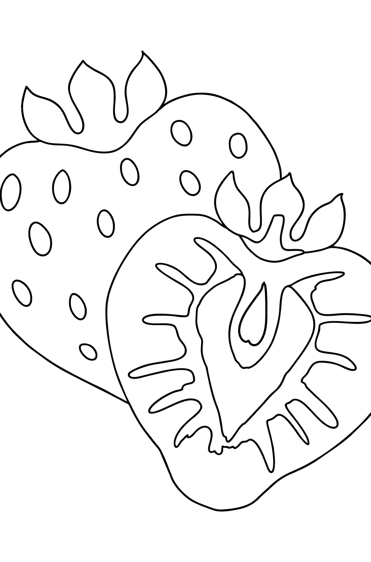 Delicious strawberries сoloring page - Coloring Pages for Kids