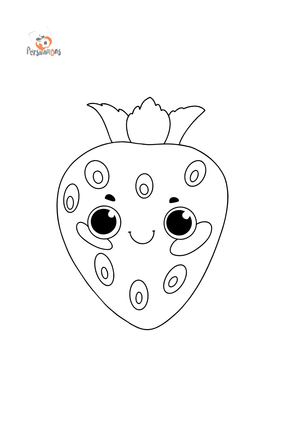 Cute strawberry oloring page - Cute Strawberry Coloring Page Portrait cutesy coloring pages