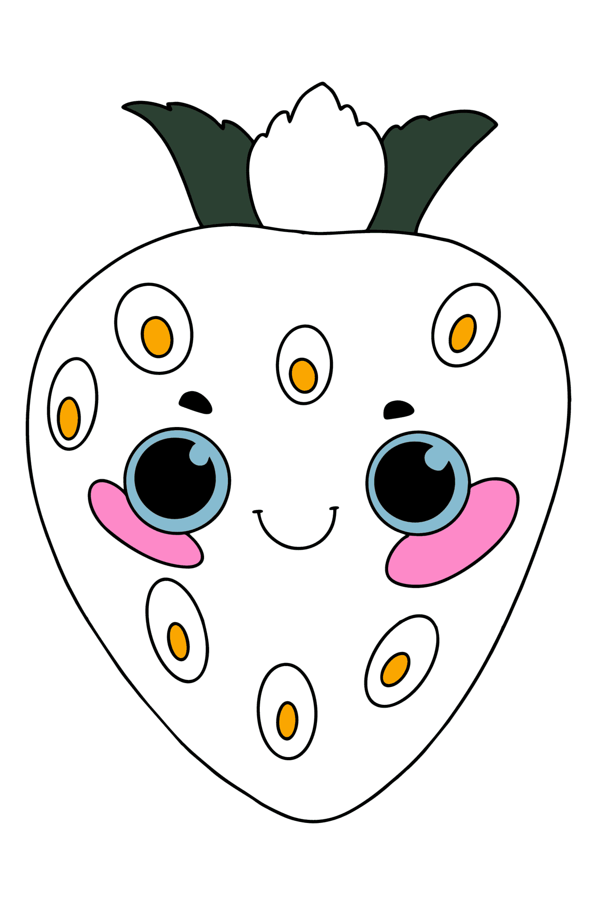 Cute strawberry сoloring page - Coloring Pages for Kids