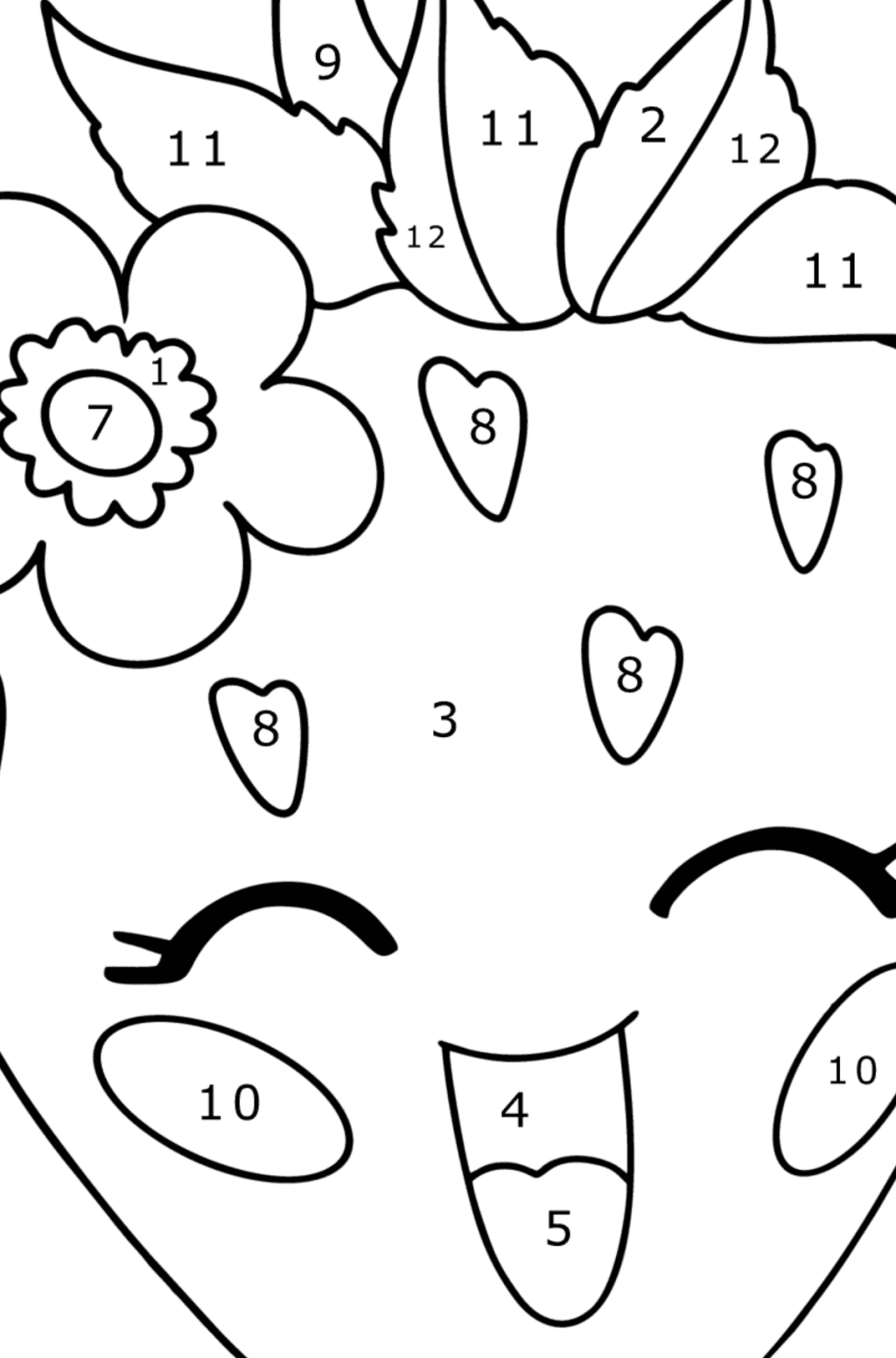 Merry strawberry сoloring page ♥ Online and Print for Free!