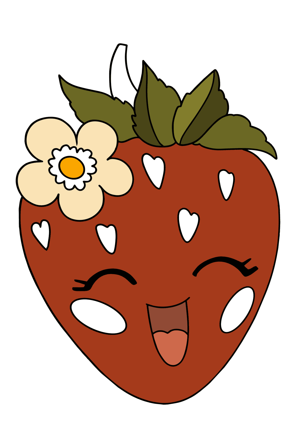 Merry strawberry сoloring page - Coloring Pages for Kids