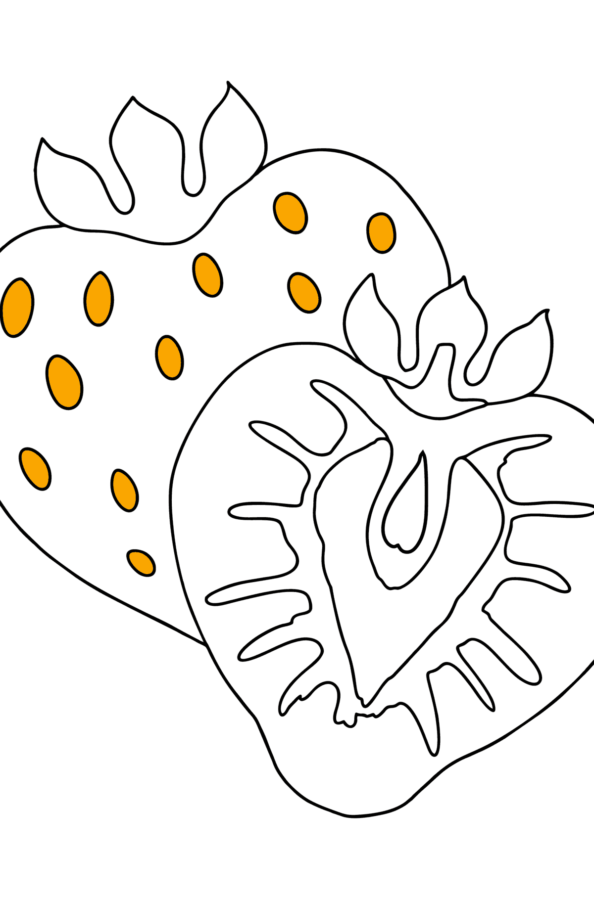 Delicious strawberries сoloring page - Coloring Pages for Kids