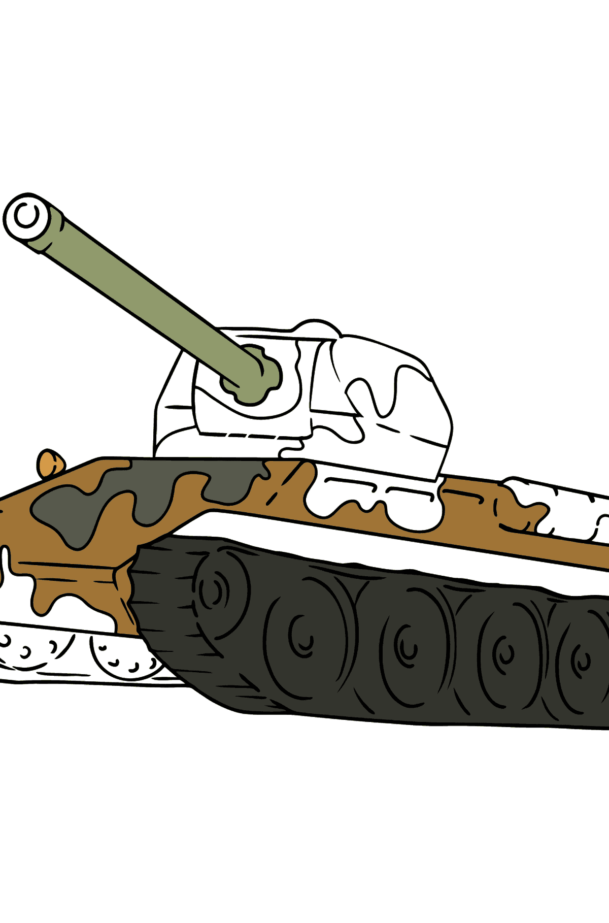 Desenho para colorir - tanque com arma antiaérea - Imagens para Colorir para Crianças
