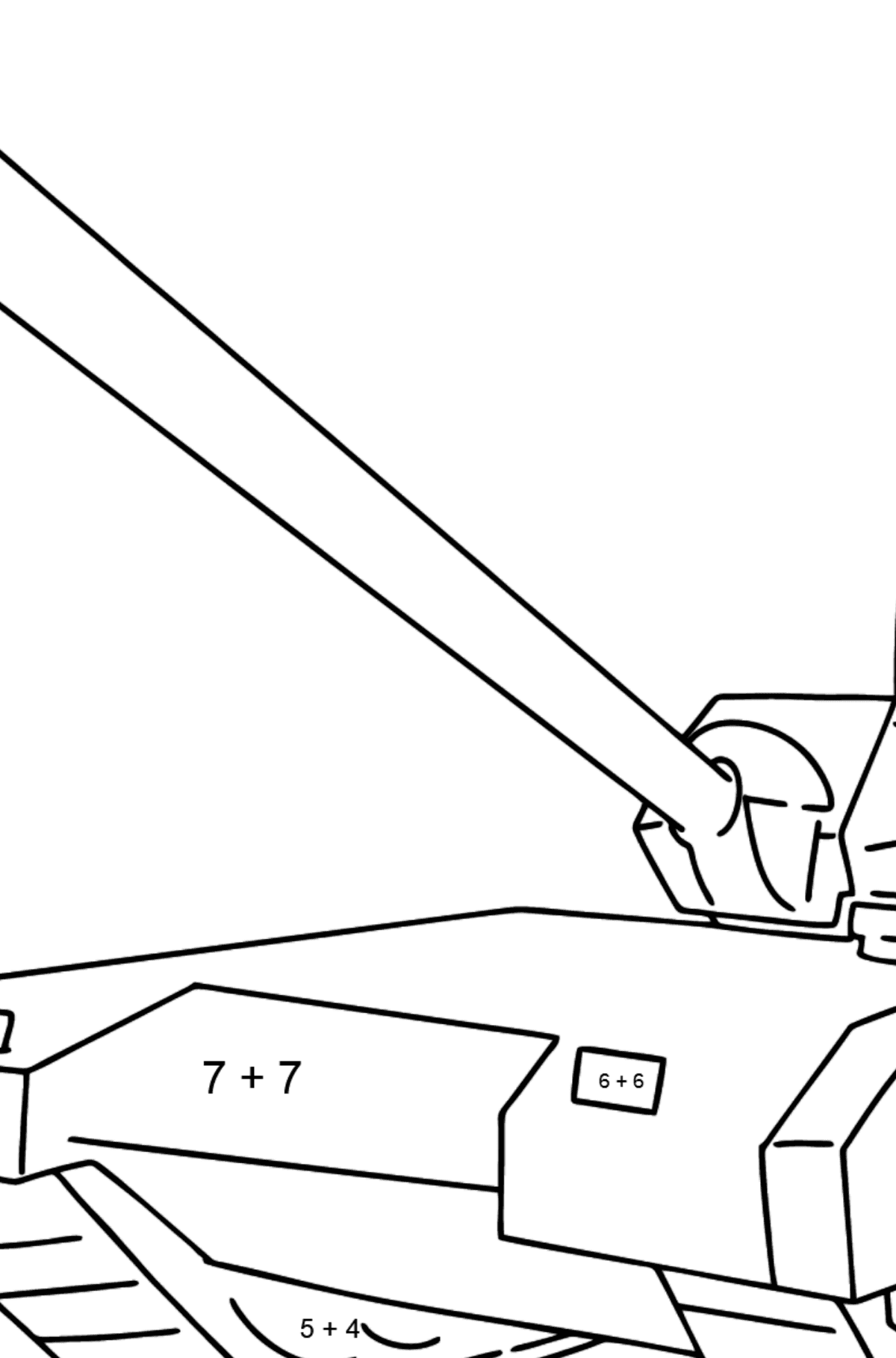 Armata Tank coloring page - Math Coloring - Addition for Kids