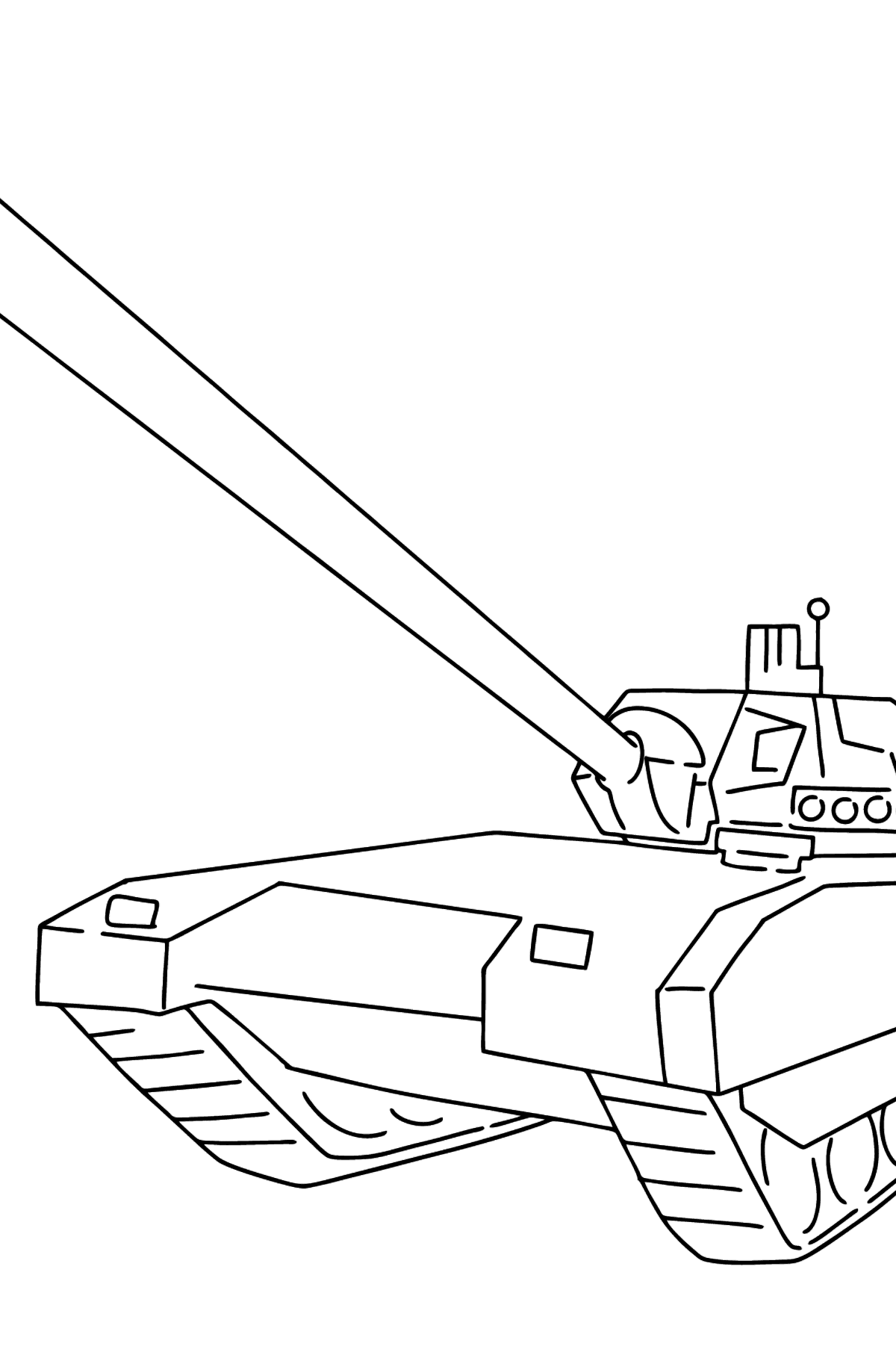 Tegning til farvning Armata tank - Tegninger til farvelægning for børn