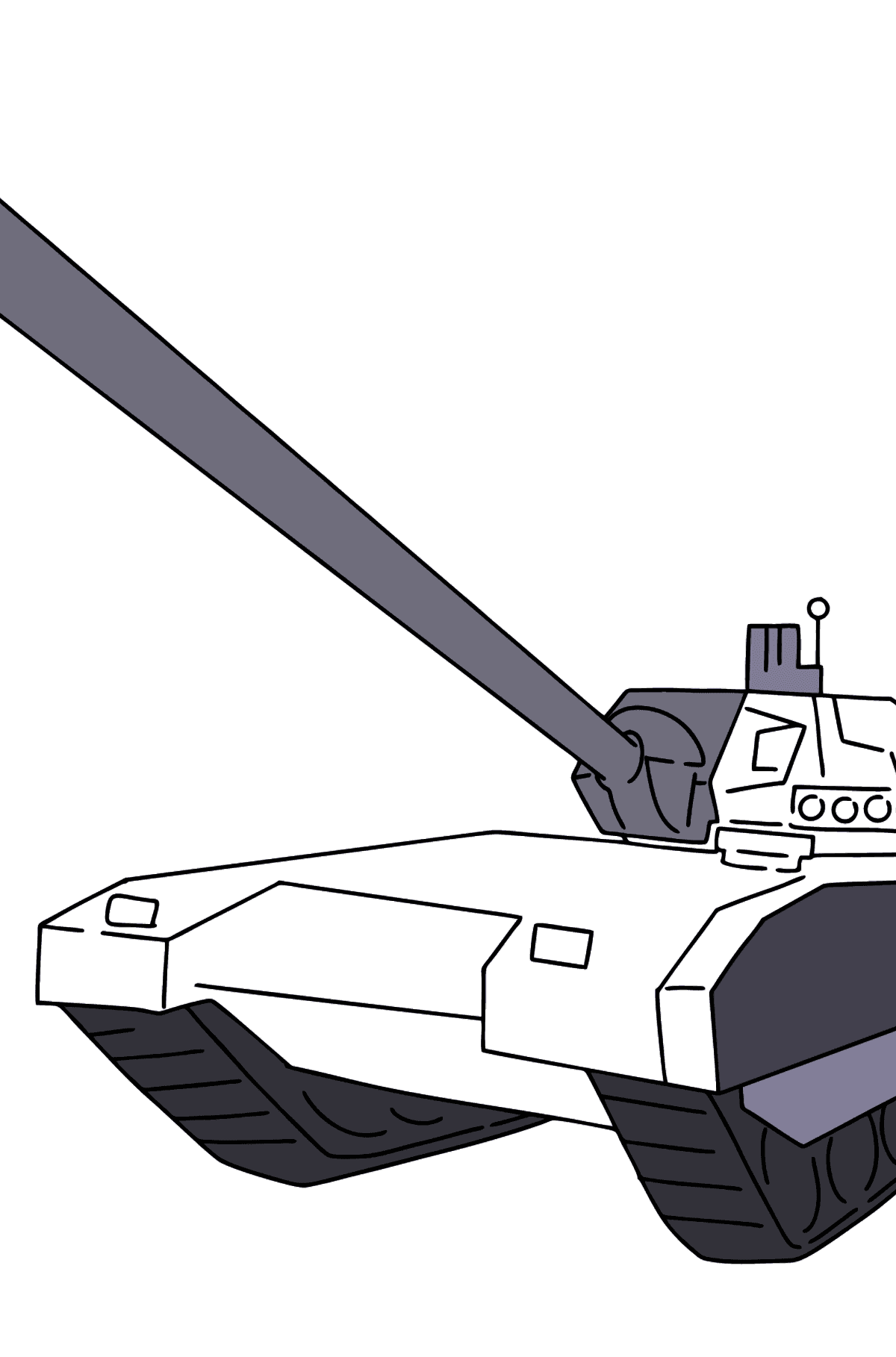Desenho para colorir de tanque Armata - Imagens para Colorir para Crianças