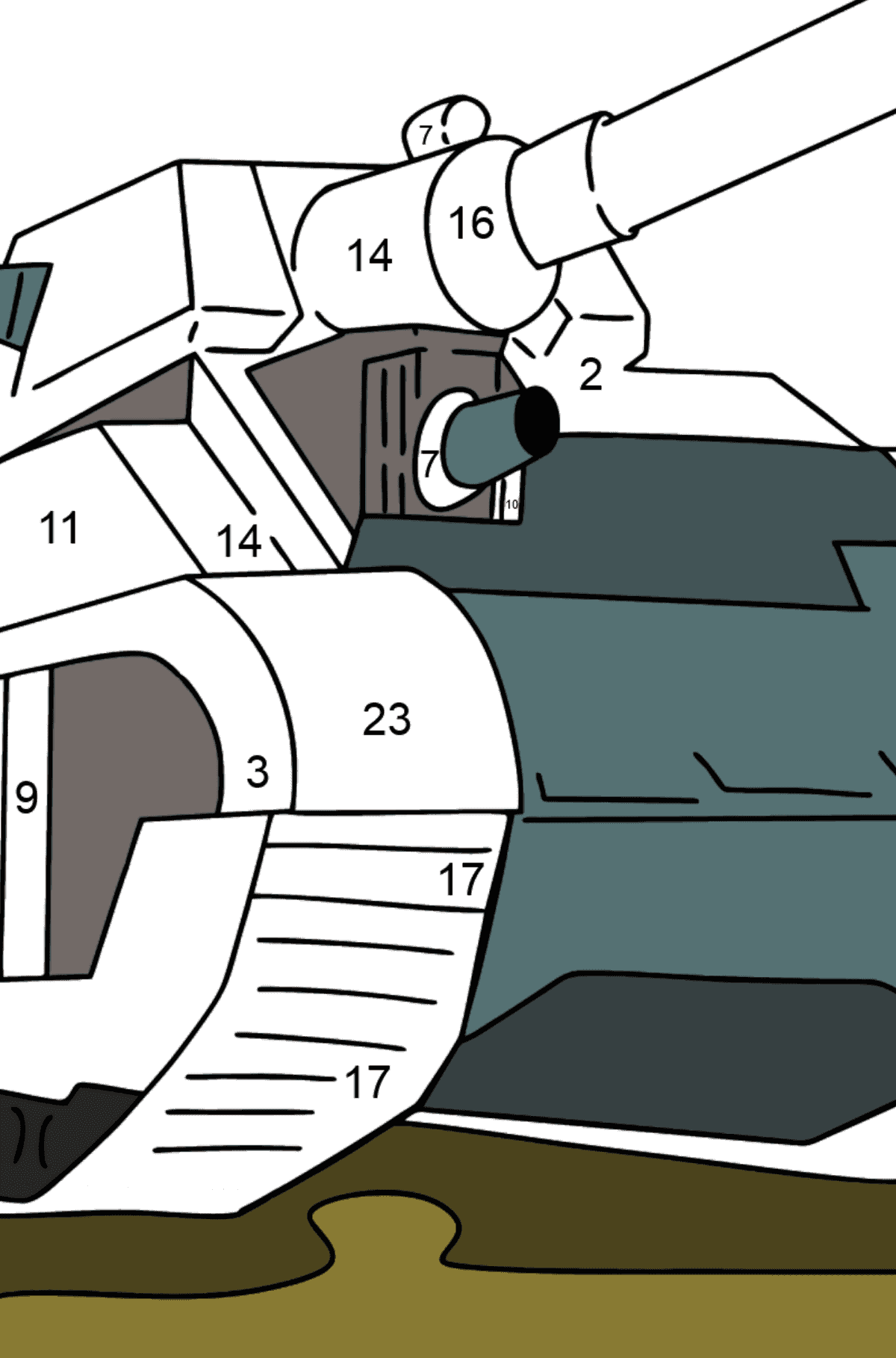 Desenho de tanque Leviathan para colorir - Colorir por Números para Crianças