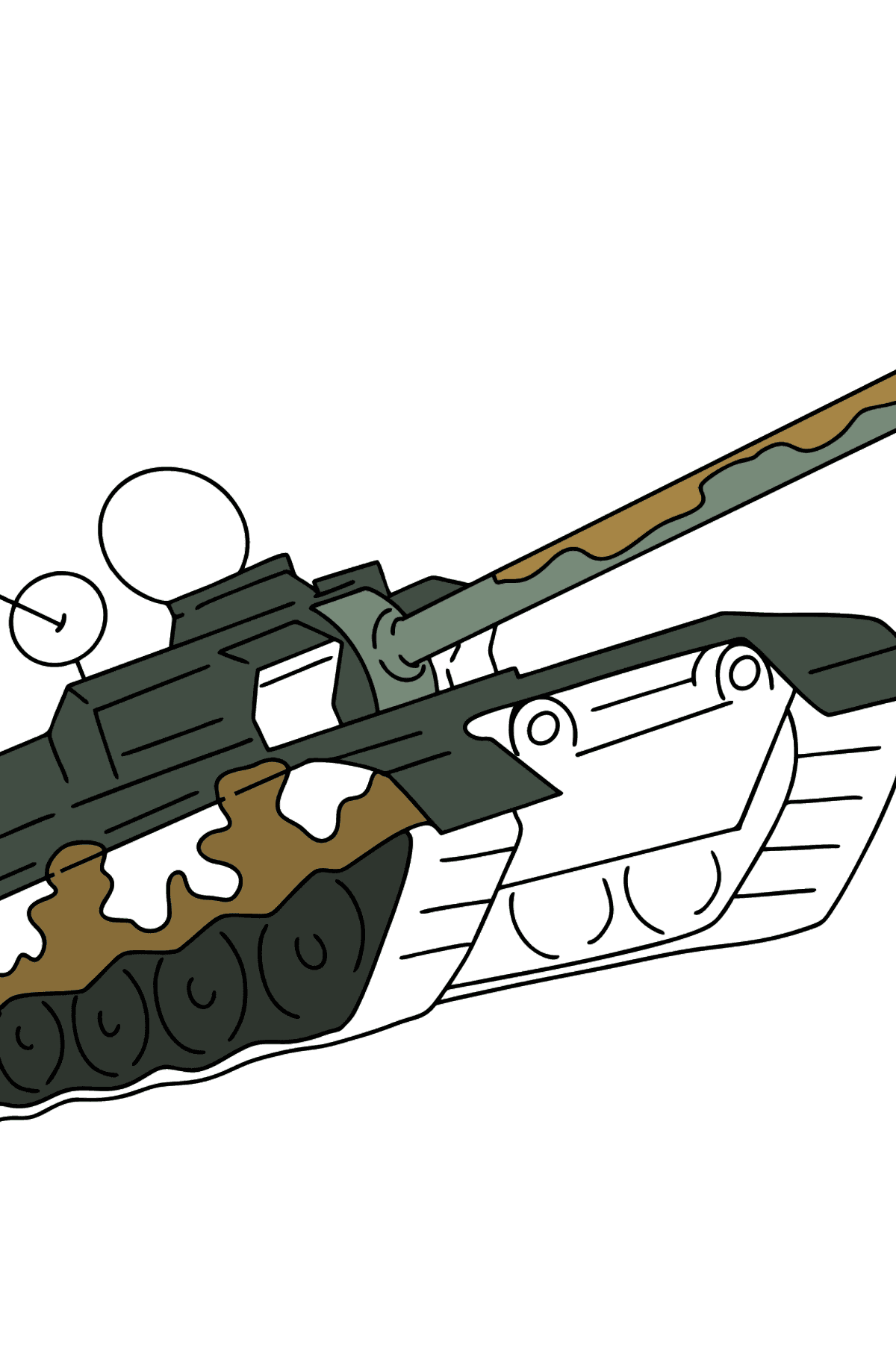 Розмальовка Військовий танк - Розмальовки для дітей