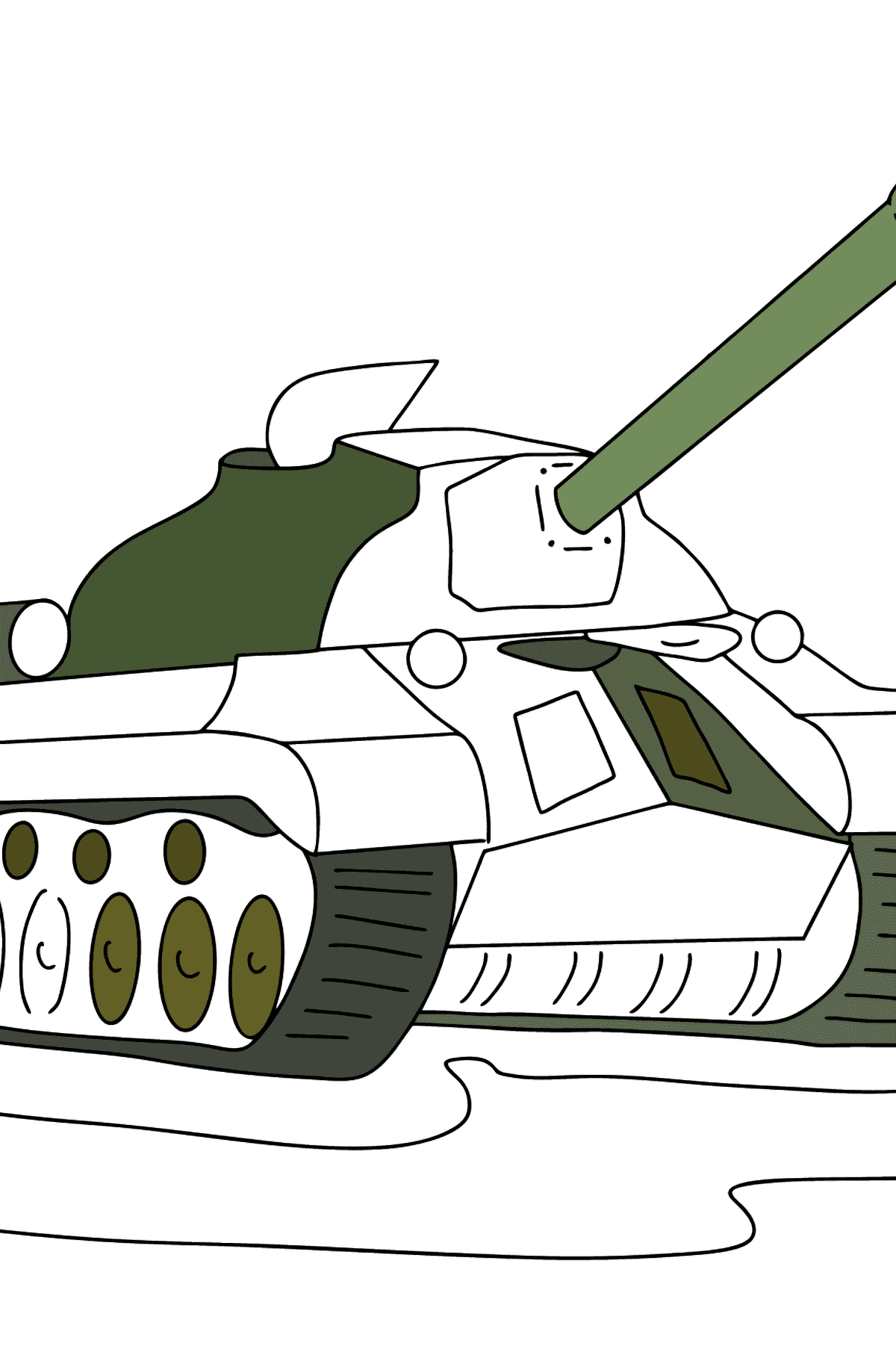 Värityskuva tankki IS-3 - Värityskuvat lapsille