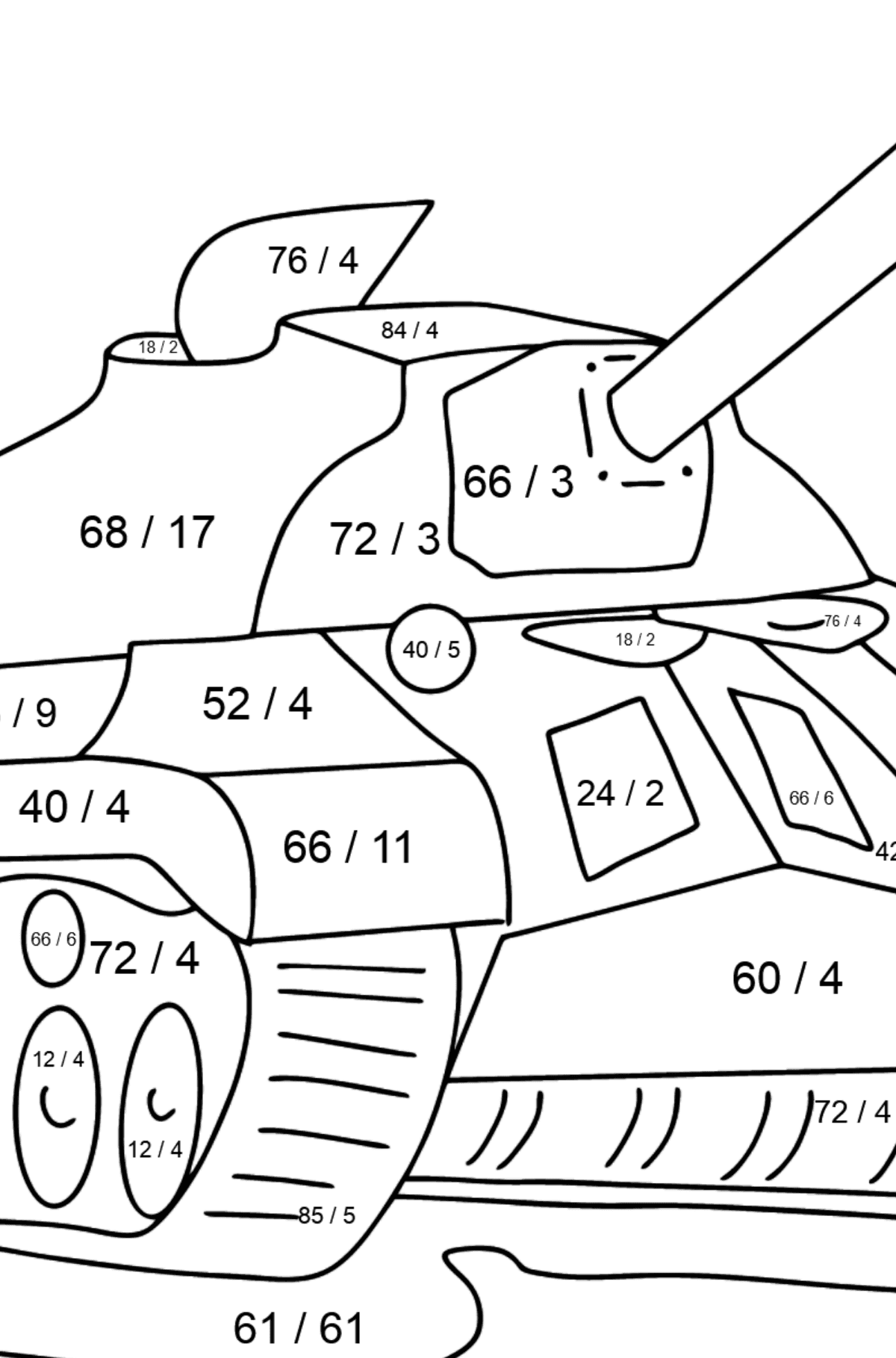 Tank IS 3 coloring page - Math Coloring - Division for Kids