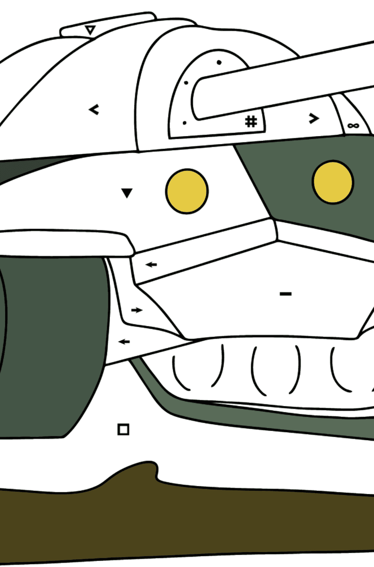 Tank IS 7 coloring page - Coloring by Symbols for Kids