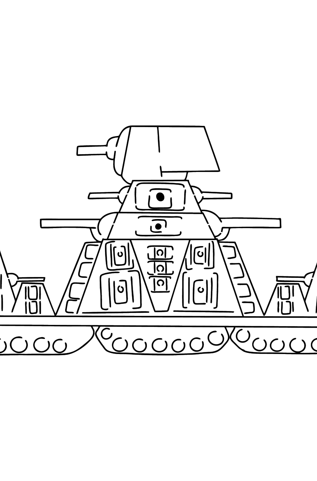 Tegning til fargelegging tank KV-44 - Tegninger til fargelegging for barn
