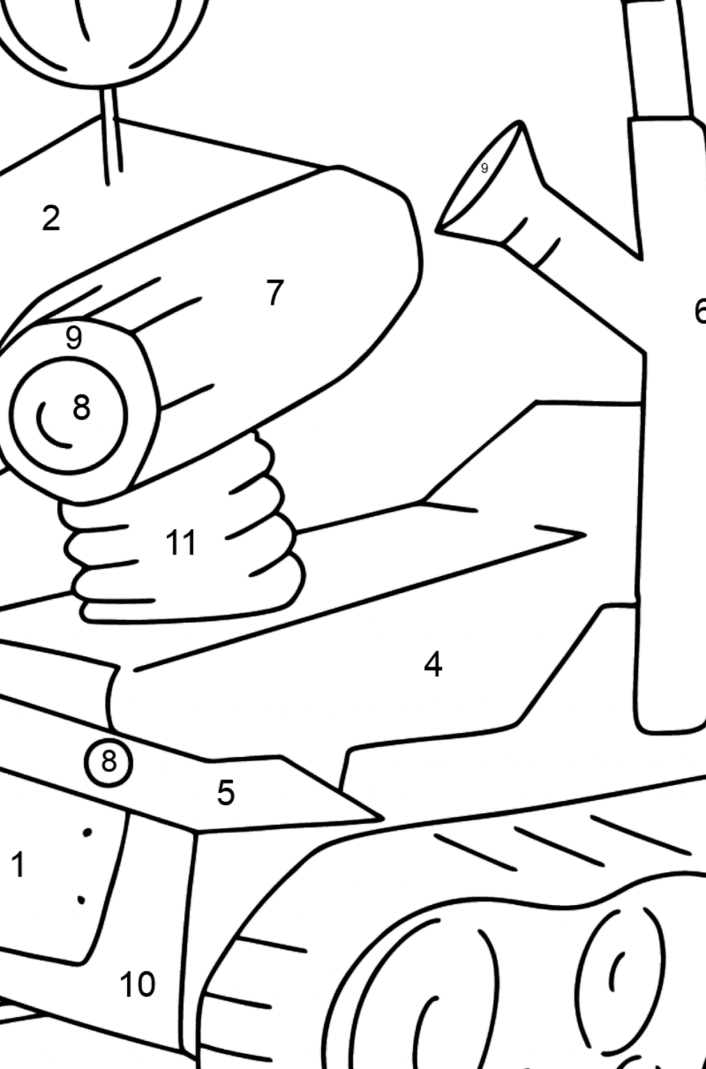 Tank robot coloring page print for free 