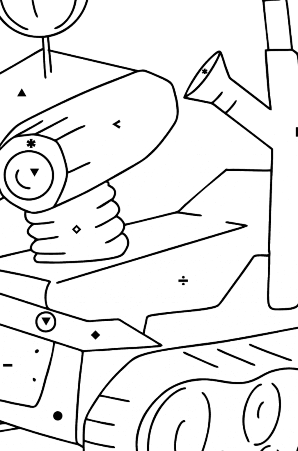 Tank robot coloring page print for free 