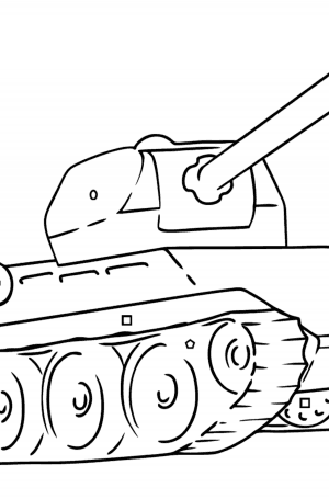 Tank T34 coloring page ♥ Print for Free!