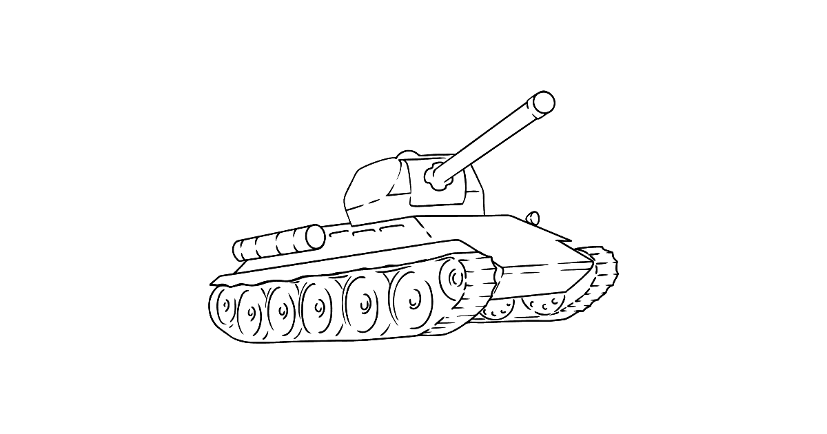 Tank T34 coloring page ♥ Print for Free!