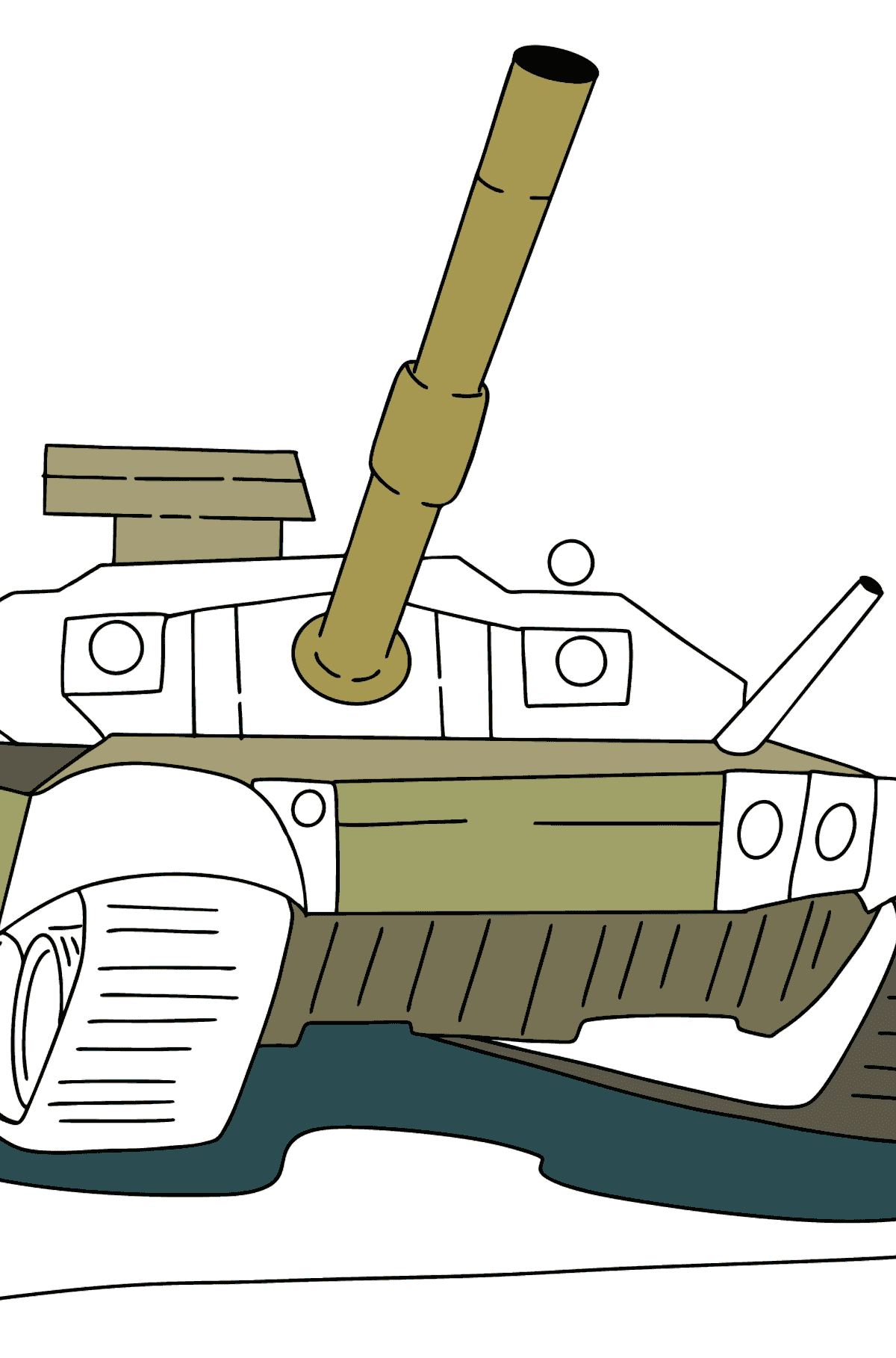 Värityskuva tankki T-90 - Värityskuvat lapsille