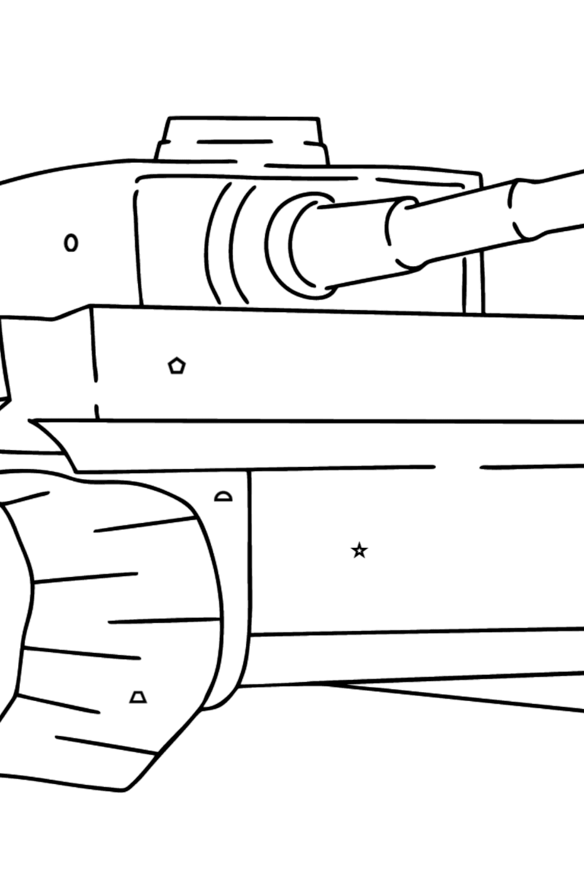 Värityskuva tankki tiikeri - Väritys Geometristen Kuvioden mukaan lapsille