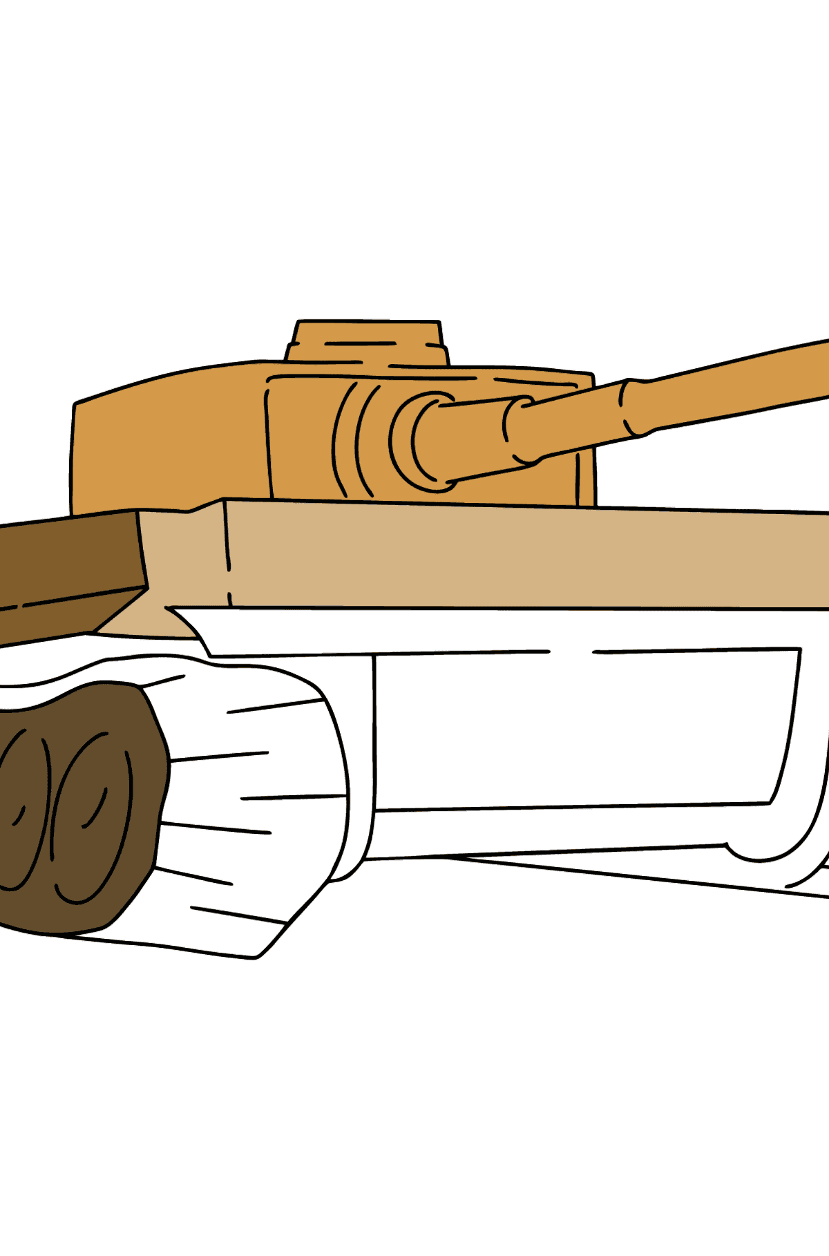 Värityskuva tankki tiikeri - Värityskuvat lapsille