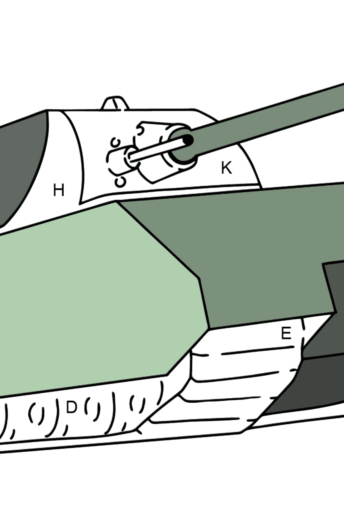 Dibujo de Tank Mouse para colorear - Colorear por Letras para Niños