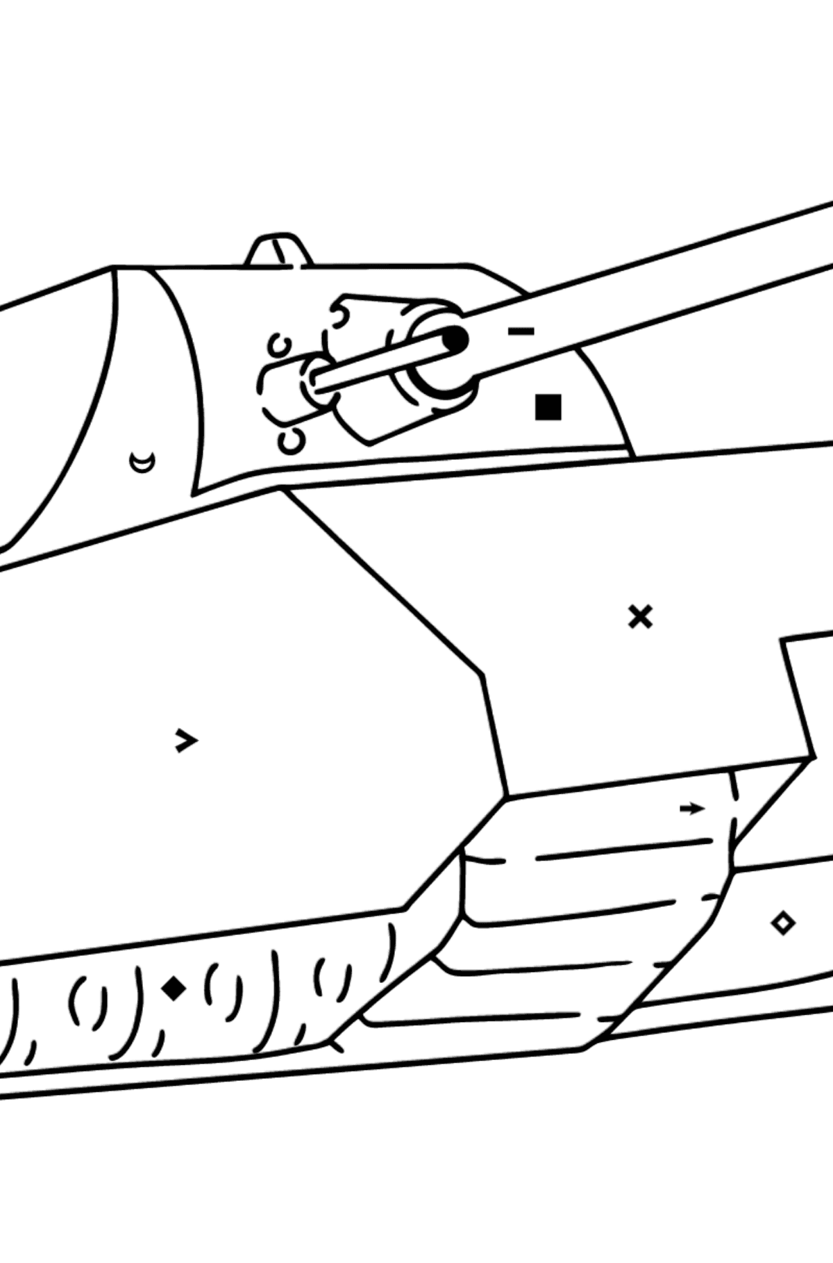 Розмальовка Армійський танк - Розмальовки за символами для дітей