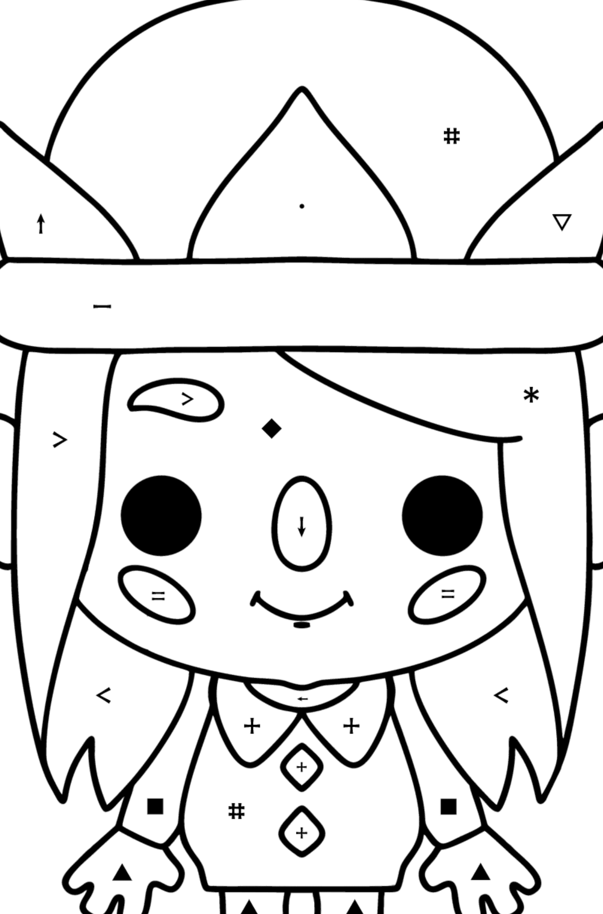 Colouring page Baby tocaboca 01 - Coloring by Symbols for Kids