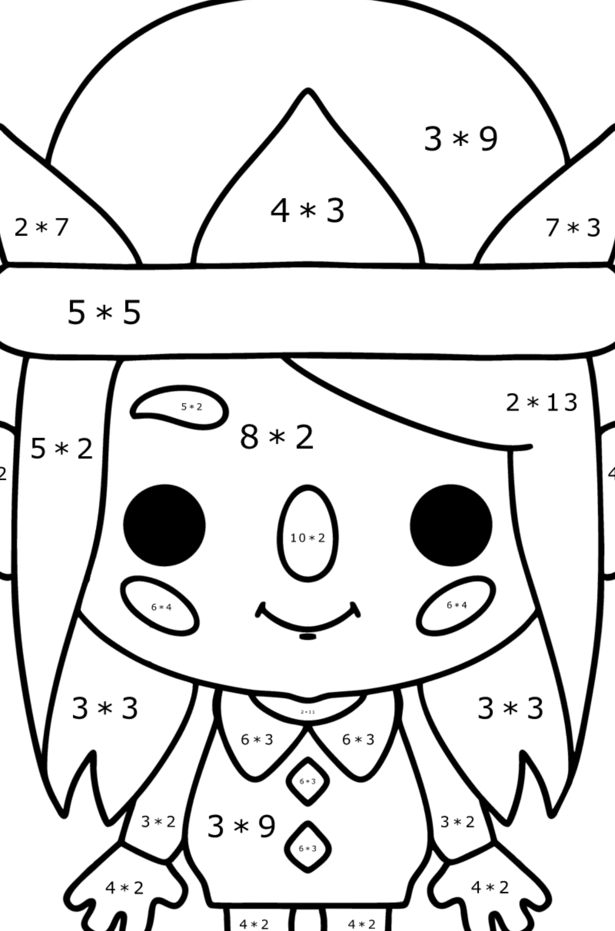 Colouring page Baby tocaboca 01 - Math Coloring - Multiplication for Kids