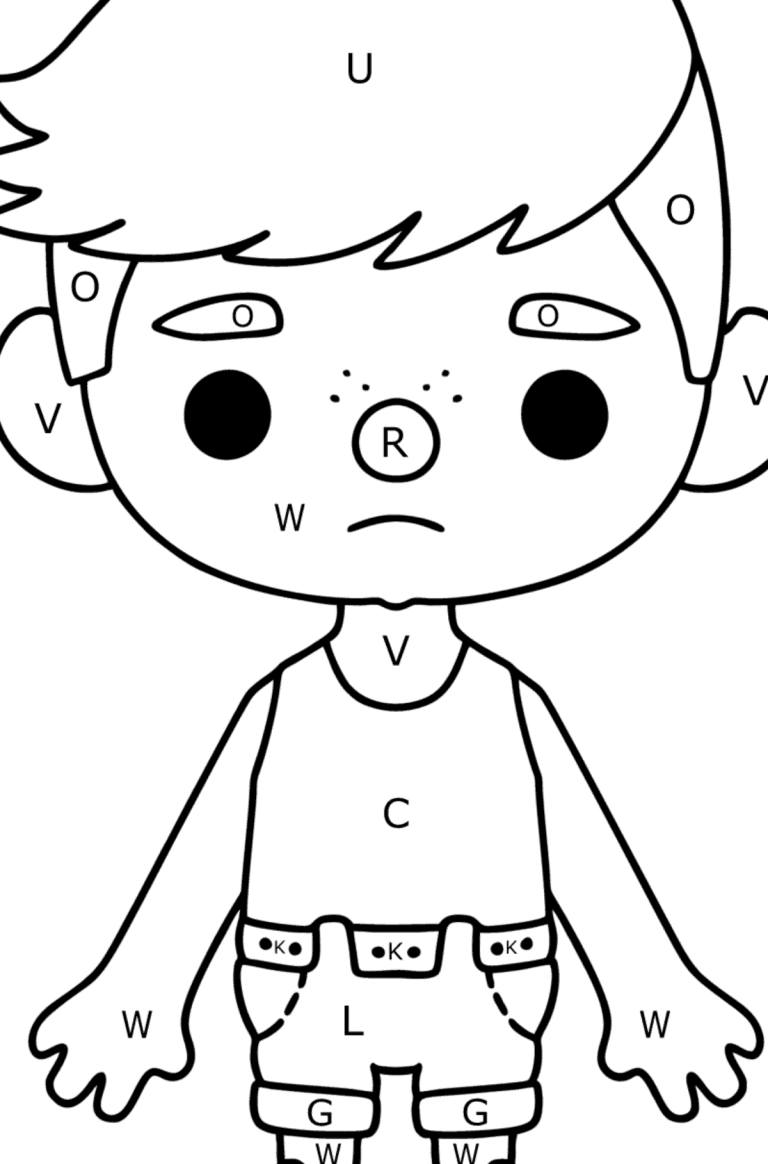 Toca Boca sad boy coloring page | Coloring-for-Kids.com