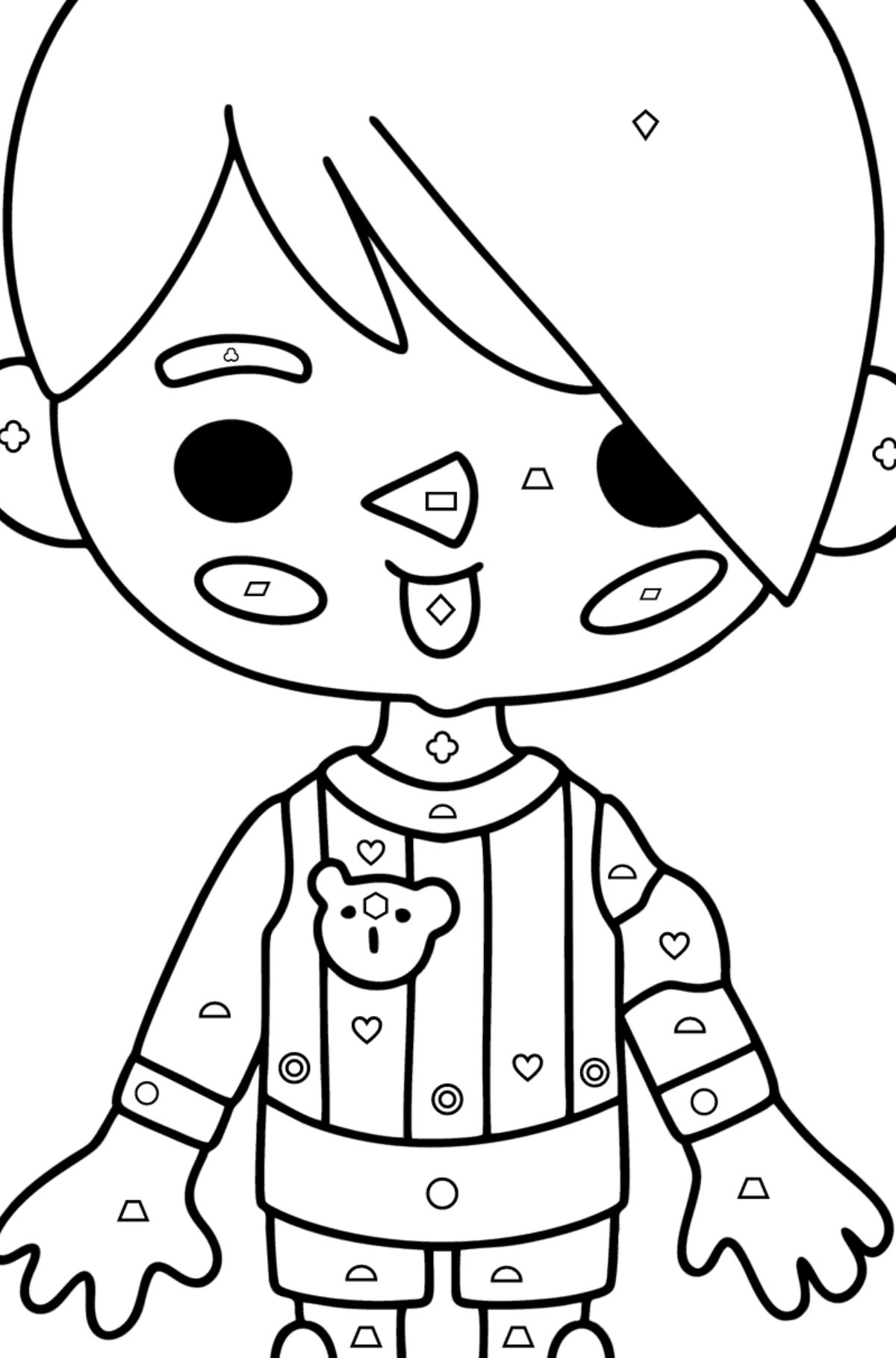 Coloring page Boy tocaboca 05 - Coloring by Geometric Shapes for Kids