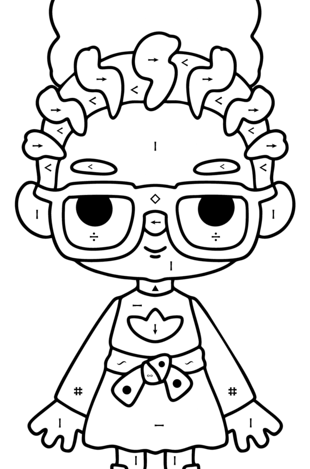 Mewarnai gambar Toca Boca Gadis cantik | Coloring-for-Kids.com