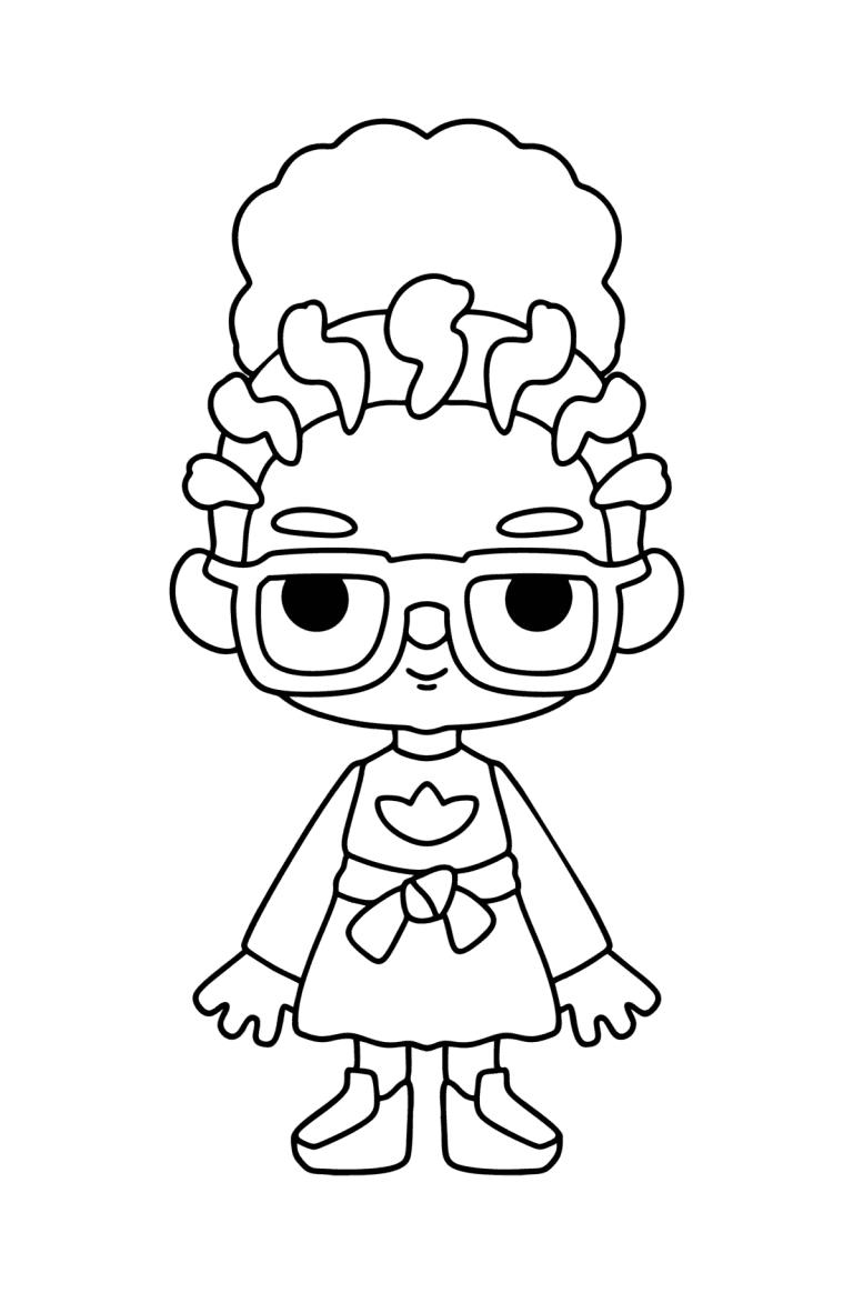 Mewarnai gambar Toca Boca Gadis cantik | Coloring-for-Kids.com