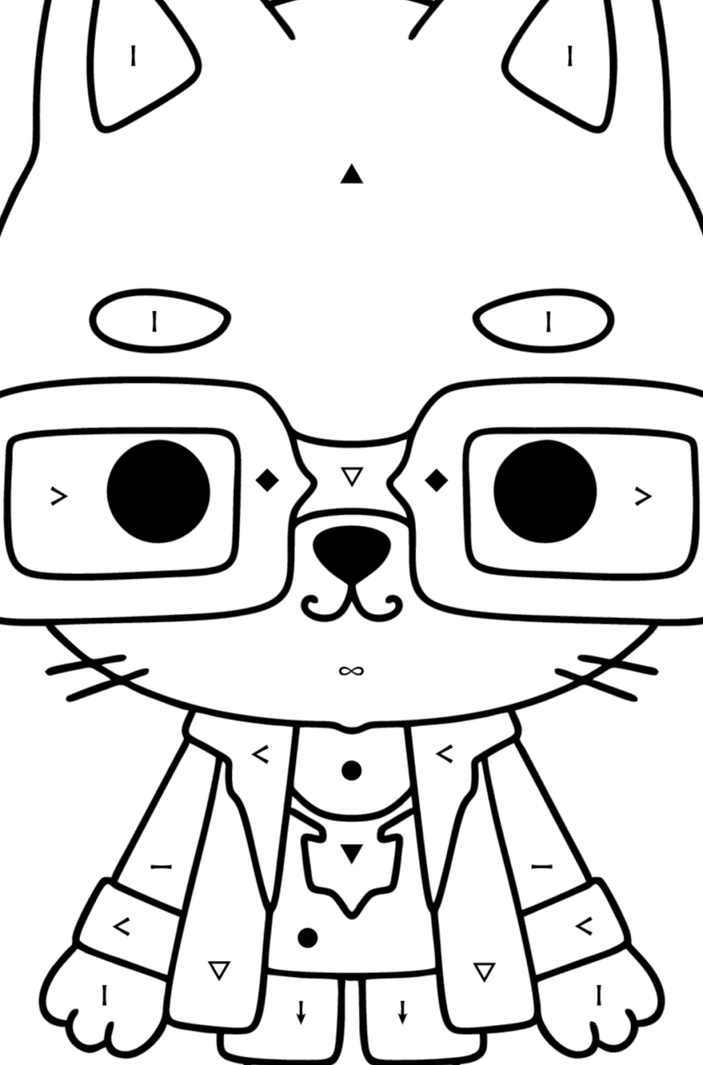 Toca Boca Katze mit Brille zum Ausmalen | Coloring-for-Kids.com