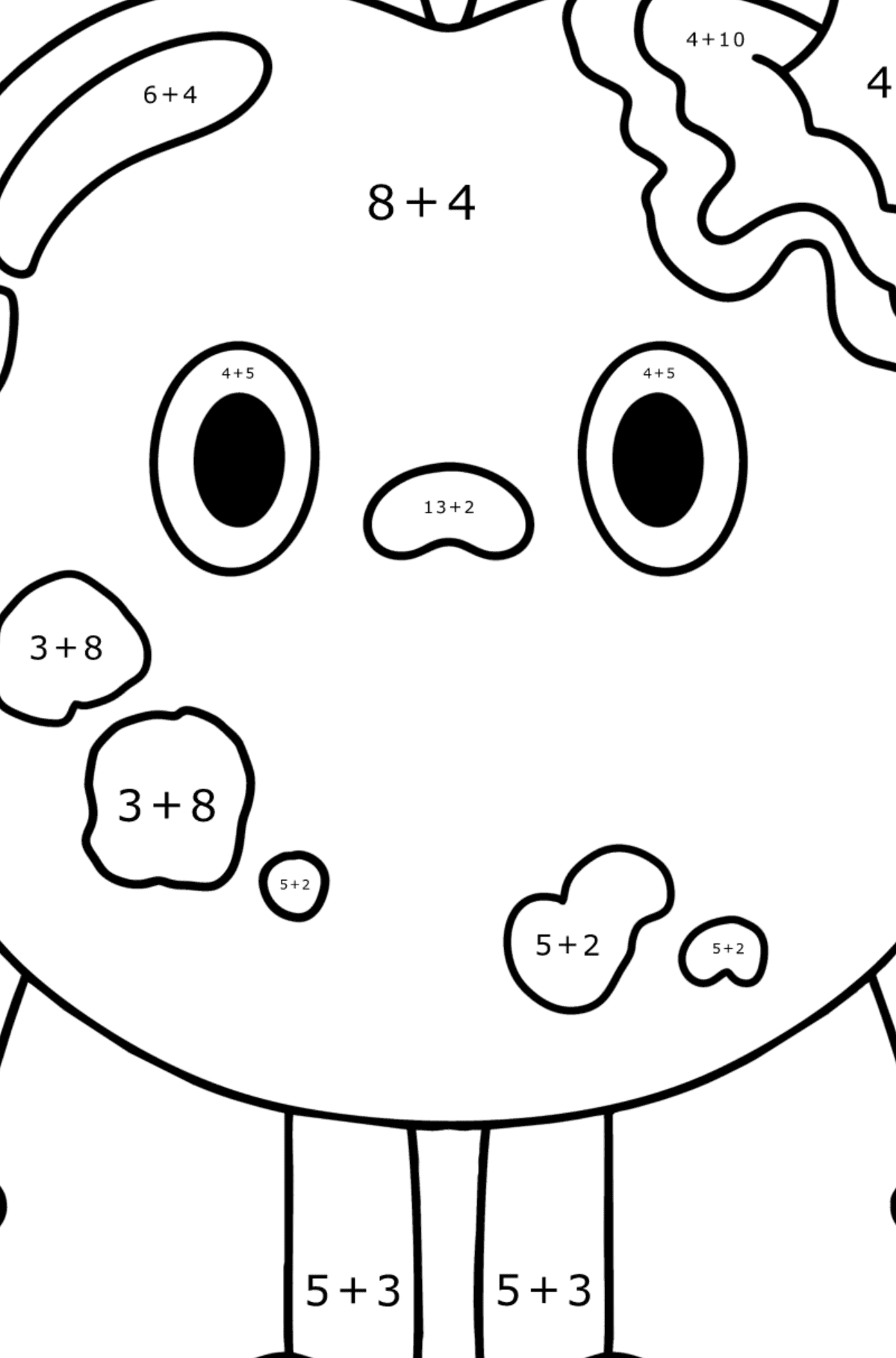 Coloring page Tocaboca heroes 02 - Math Coloring - Addition for Kids