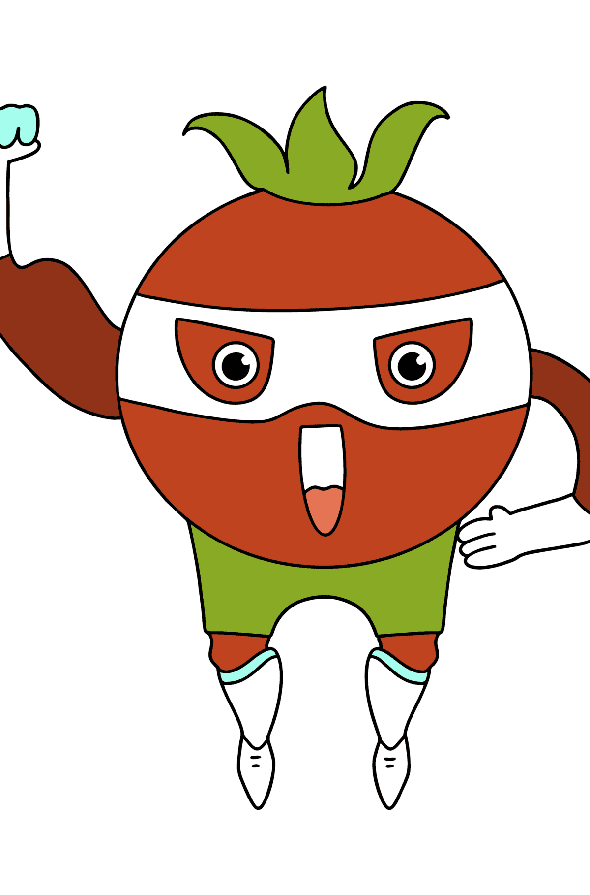 Brave tomato сoloring page - Coloring Pages for Kids