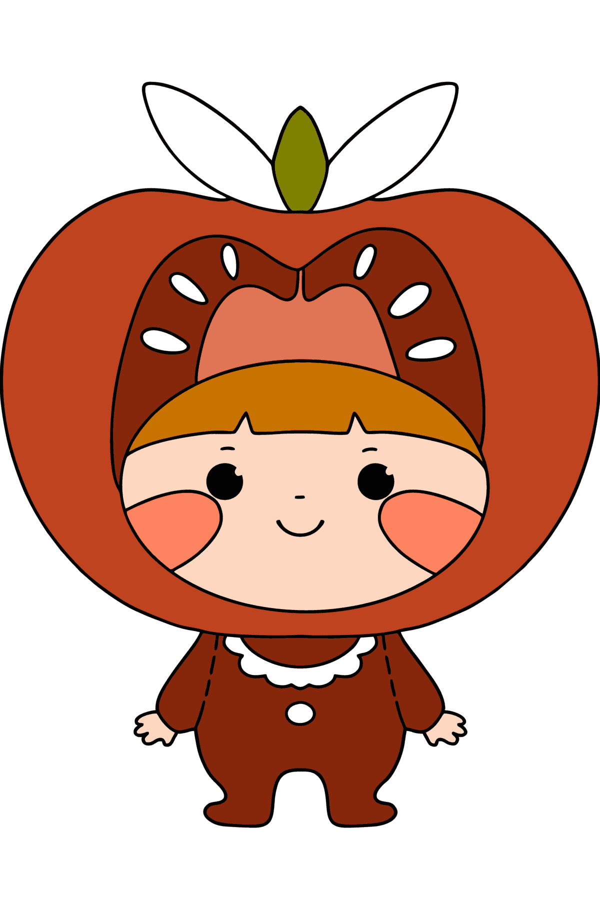 Värityskuva Tomaattipuku - Värityskuvat lapsille