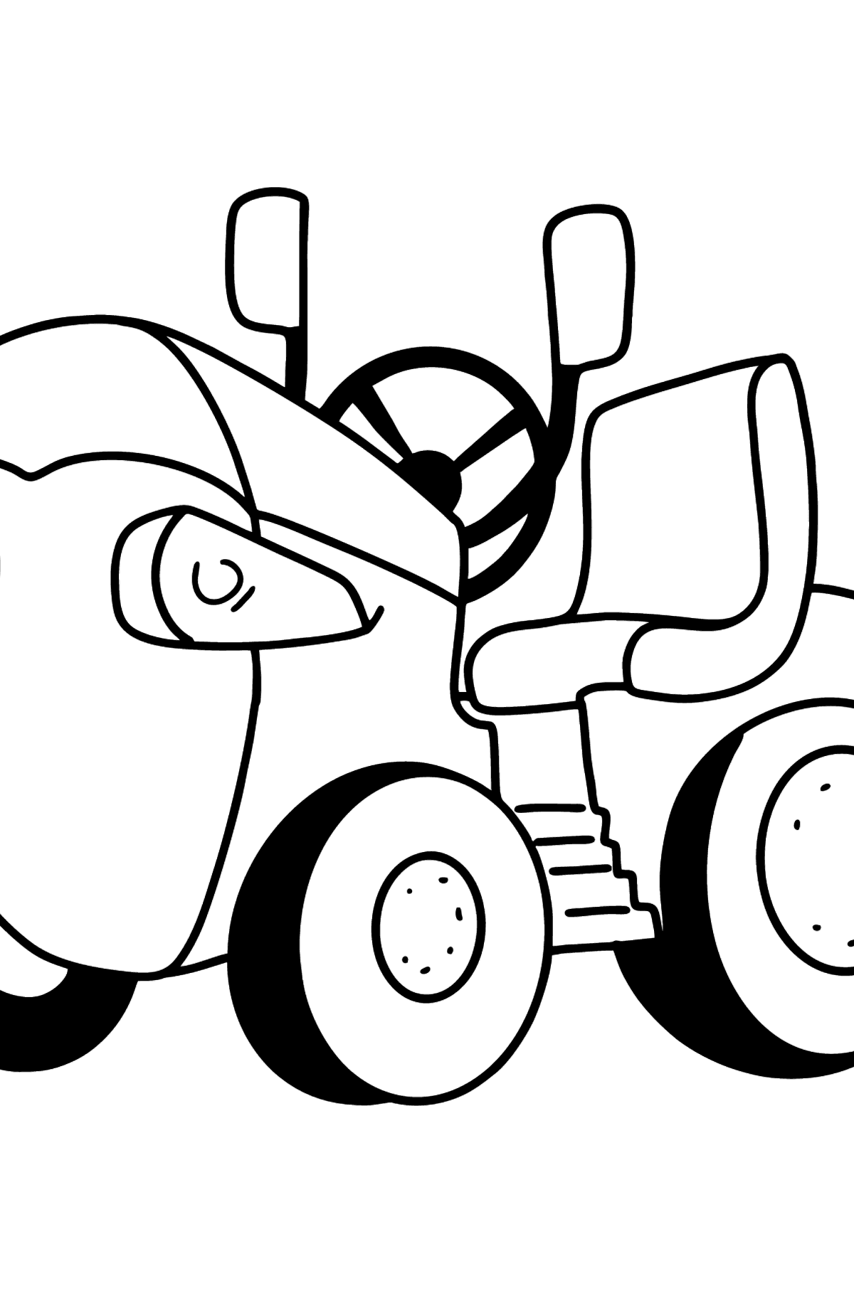 Tegning til fargelegging minitraktorjeger - Tegninger til fargelegging for barn