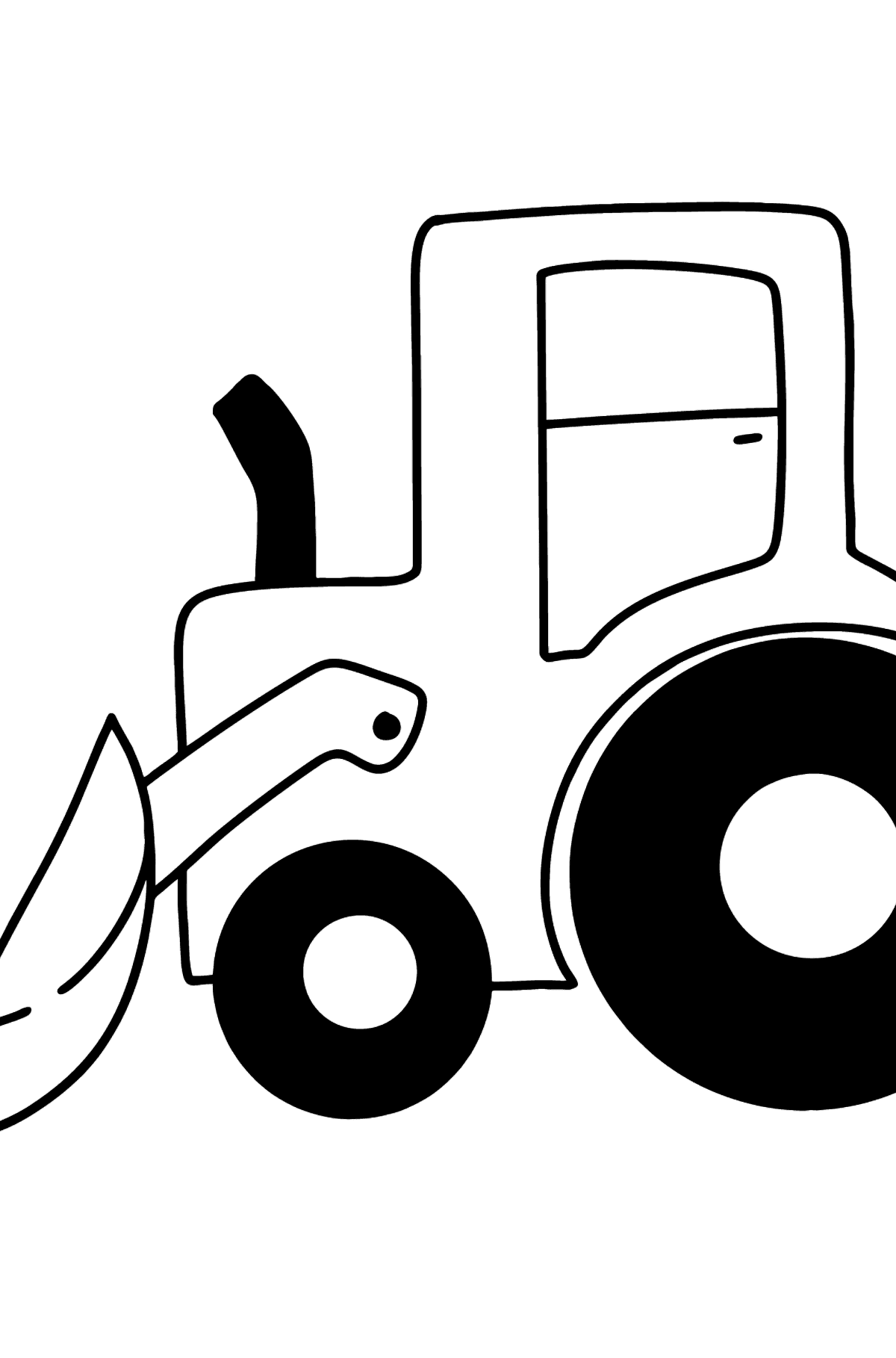 Раскраска простой трактор - Картинки для Детей