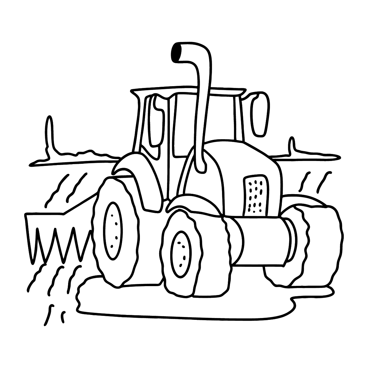 Раскраска с трактором KIOTI