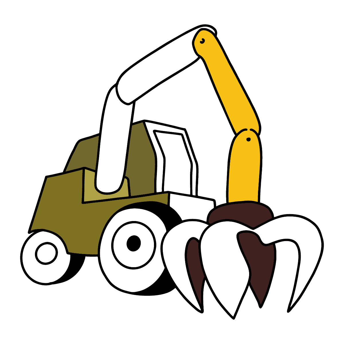 Обычный трактор и строительный трактор